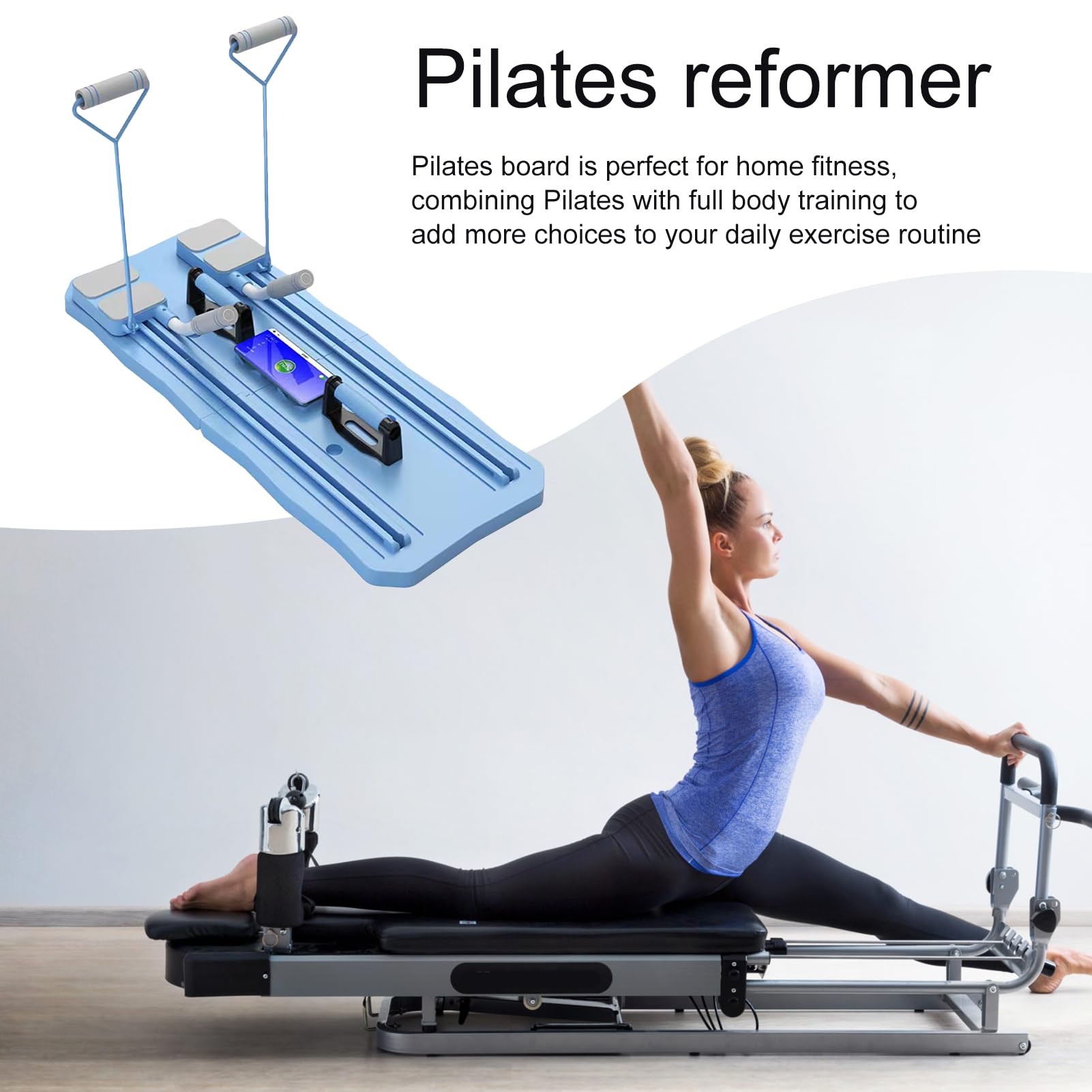Compact Foldable Pilates Reformer Machine - Multifunctional Home Gym Equipment for Core, Abs & Full Body Workout | Perfect for Small Spaces & At-Home Fitness Routines
