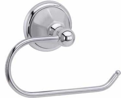 Jazmine Series European Toilet Paper Holder - Satin Chrome & Polished Chrome Bathroom Tissue Roll Stand | Modern Bathroom Accessory for Home, Hotel & Office Decor