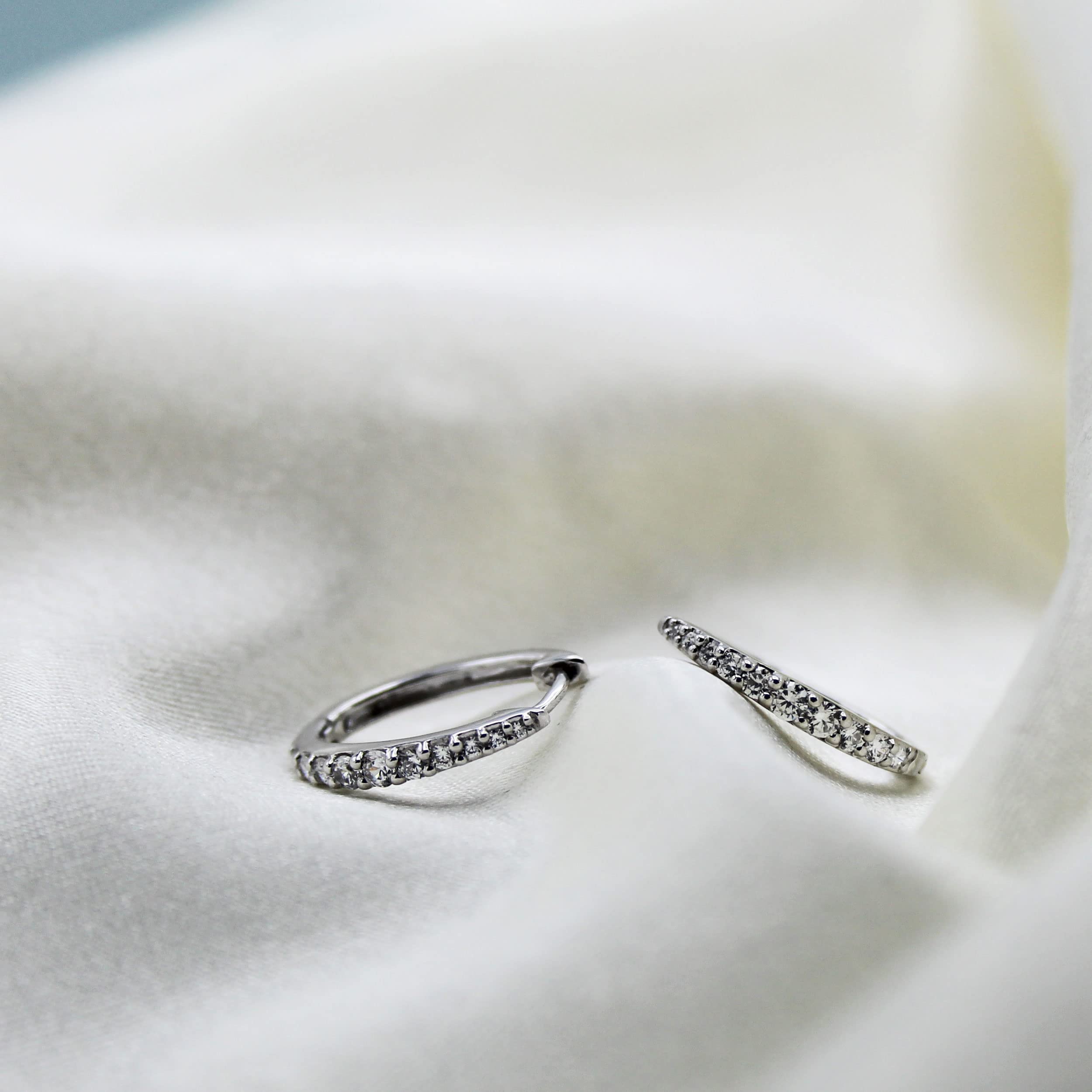1/2 Cttw Diamond Hoop Earrings in 925 Sterling Silver - Elegant Everyday Jewelry for Women, Perfect Gift for Birthdays & Anniversaries
