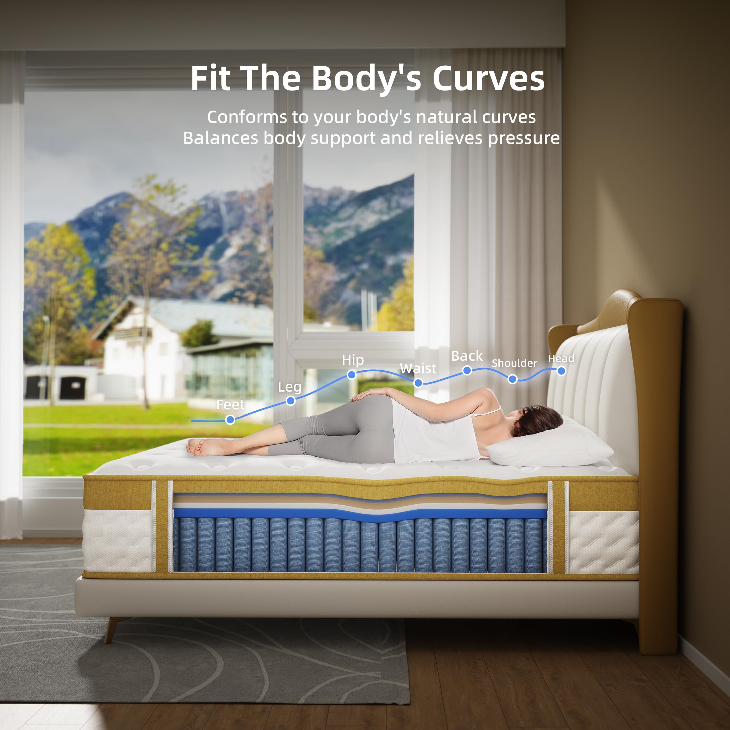 10 Inch Twin Size Cooling Gel Memory Foam Hybrid Mattress in a Box - CertiPUR-US Certified, Medium Firm with Pocket Springs for Back Pain & Pressure Relief - Perfect for Hot Sleepers, Guest Rooms & Dorm Beds