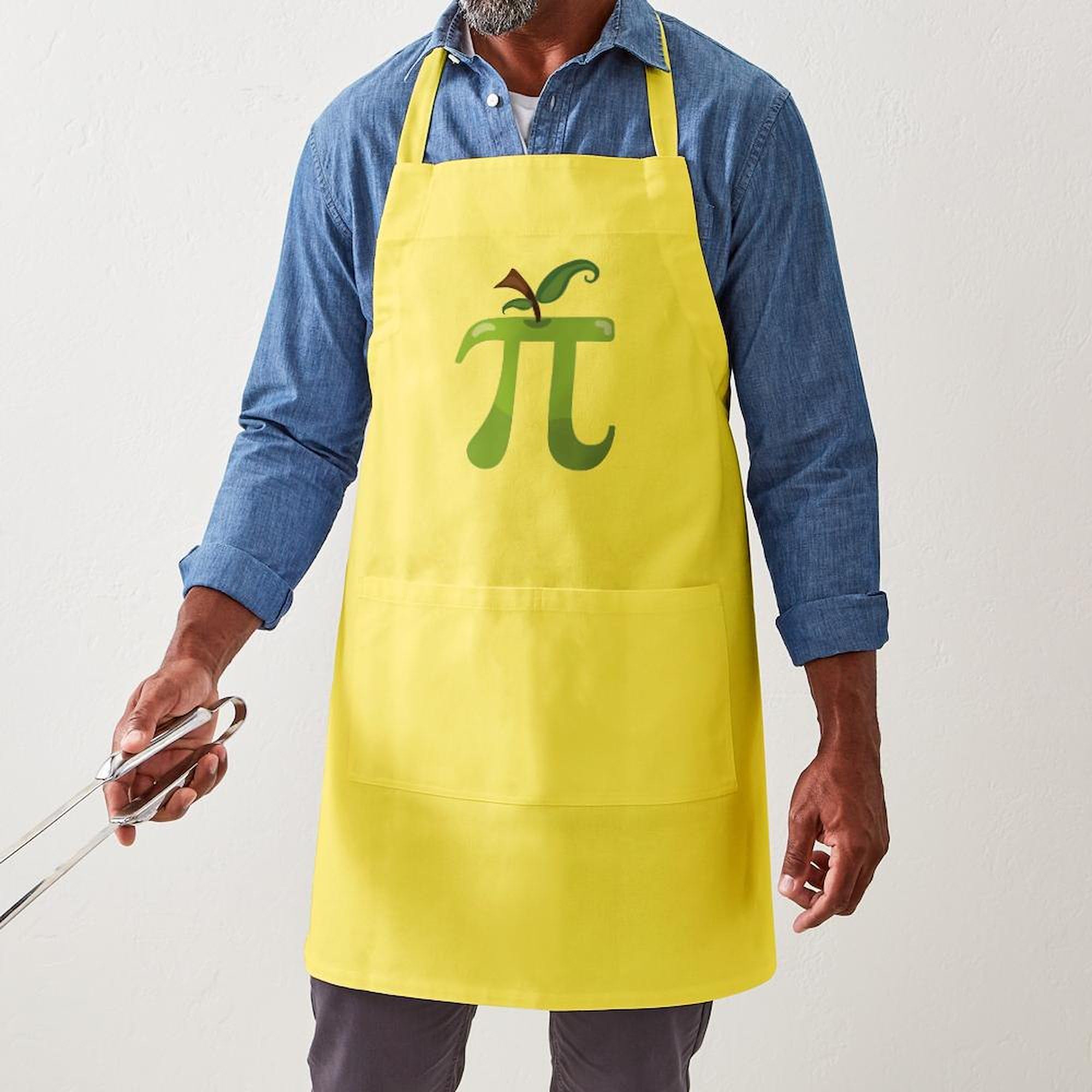 Apple Pi Kitchen Apron with Pockets - BBQ Grilling & Baking Apron for Cooking, Baking & Outdoor BBQ - Funny Math & Science Gift for Chefs & Bakers