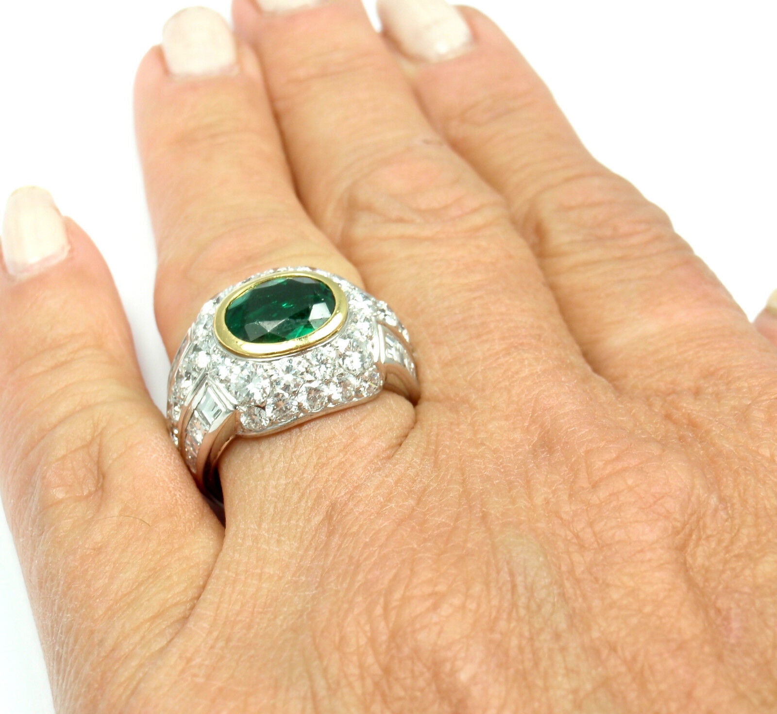 Authentic Patek Philippe Platinum Diamond Emerald Ring with Certificate - Rare Luxury Jewelry for Weddings, Engagements & Special Occasions