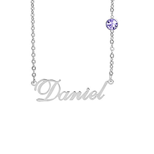 Birthstone on Chain - Silver