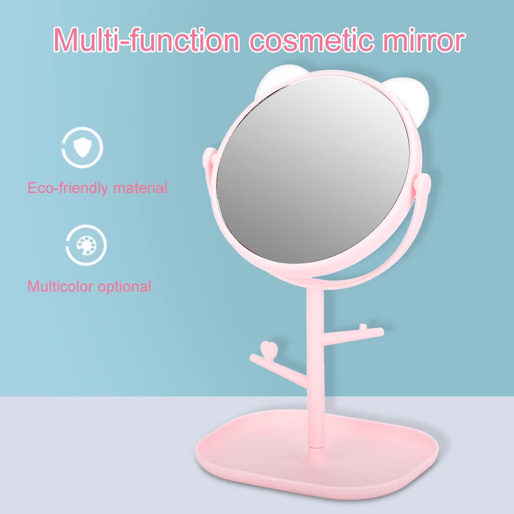 Cute Mickey Ear White Cosmetic Mirror - HD Fashionable Makeup Mirror for Women & Girls | Perfect for Home Vanity, Travel, and Gift Giving