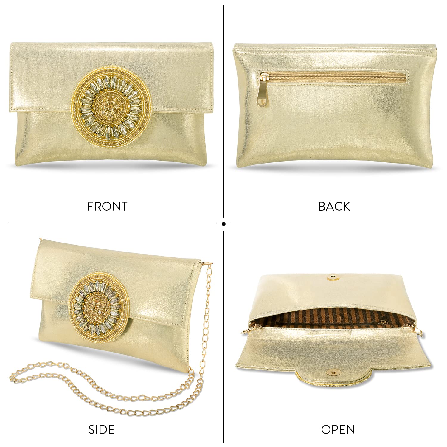 Peora Women's Clutch Purse - Elegant Evening Bag for Weddings, Parties & Special Occasions | Perfect Bridal Gift & Prom Accessory