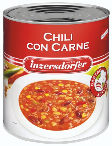 Inzersdorfer Quick Kitchen Chili Con Carne - 10.2oz (2900g) Canned Beef & Bean Stew | Easy Meal Prep, Camping Food & Emergency Pantry Supply