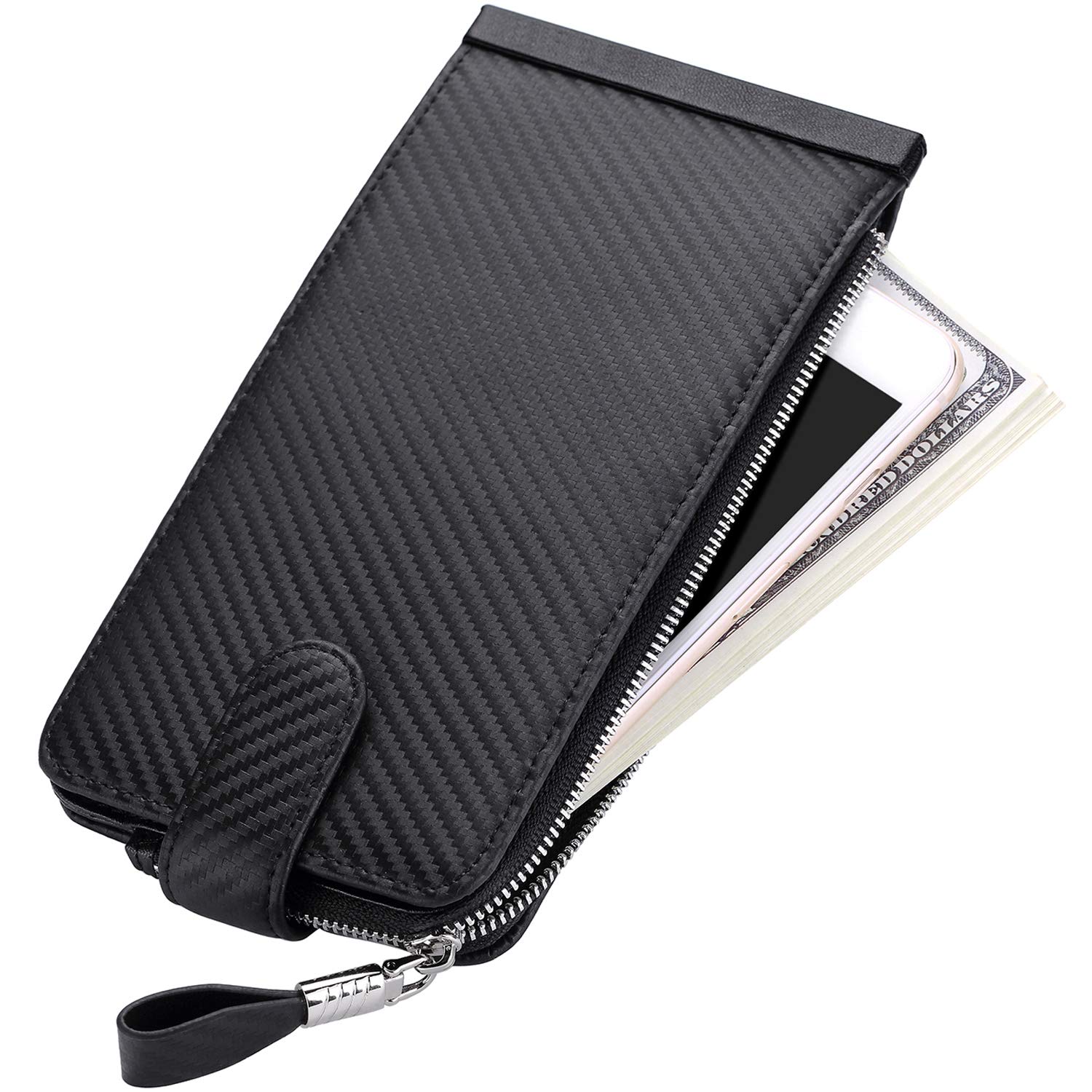 Huztencor Women's RFID Blocking Leather Credit Card Holder Wallet - Slim Card Case Purse for Everyday Use, Travel & Business