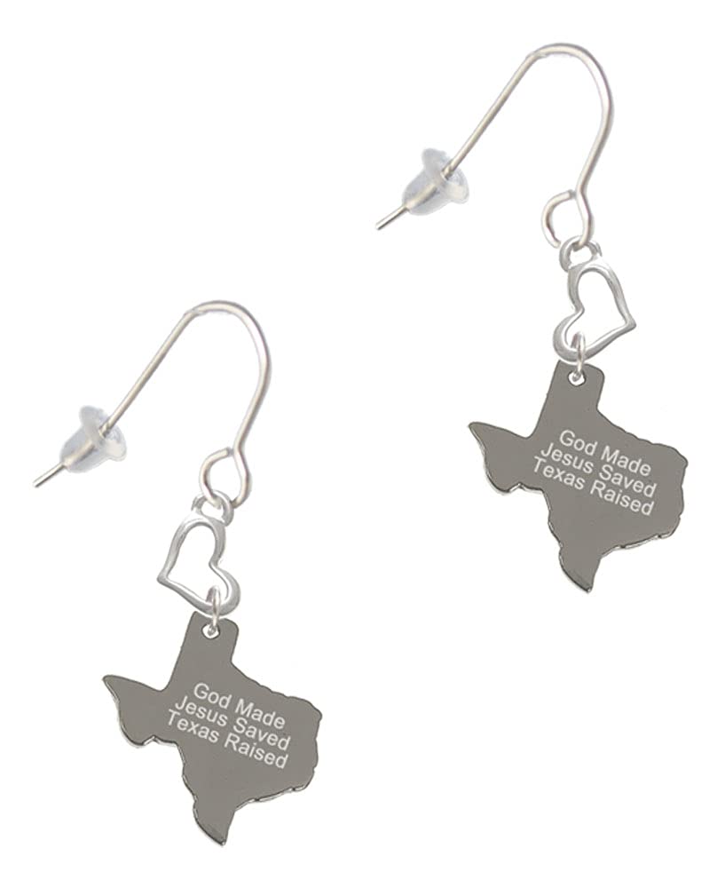Stainless Steel Texas Heart Earrings - French Hook for Daily Wear