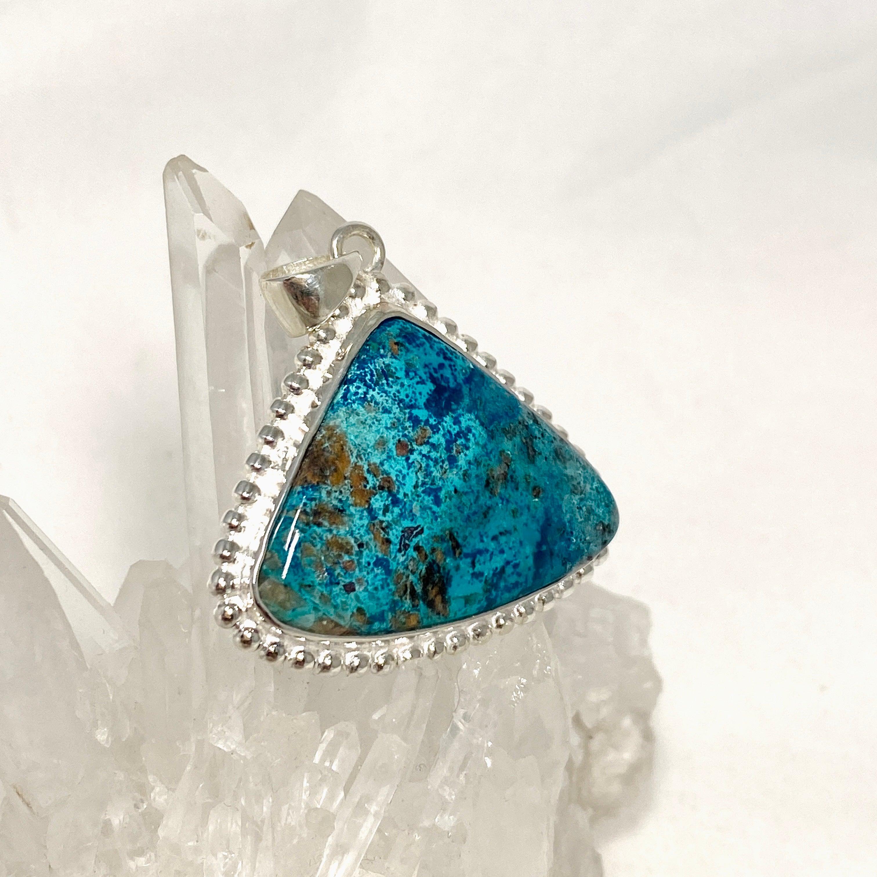 Shattuckite Teardrop Pendant Necklace in Sterling Silver - Handmade Bohemian Jewelry for Women | Perfect for Spiritual Healing, Meditation & Boho Fashion