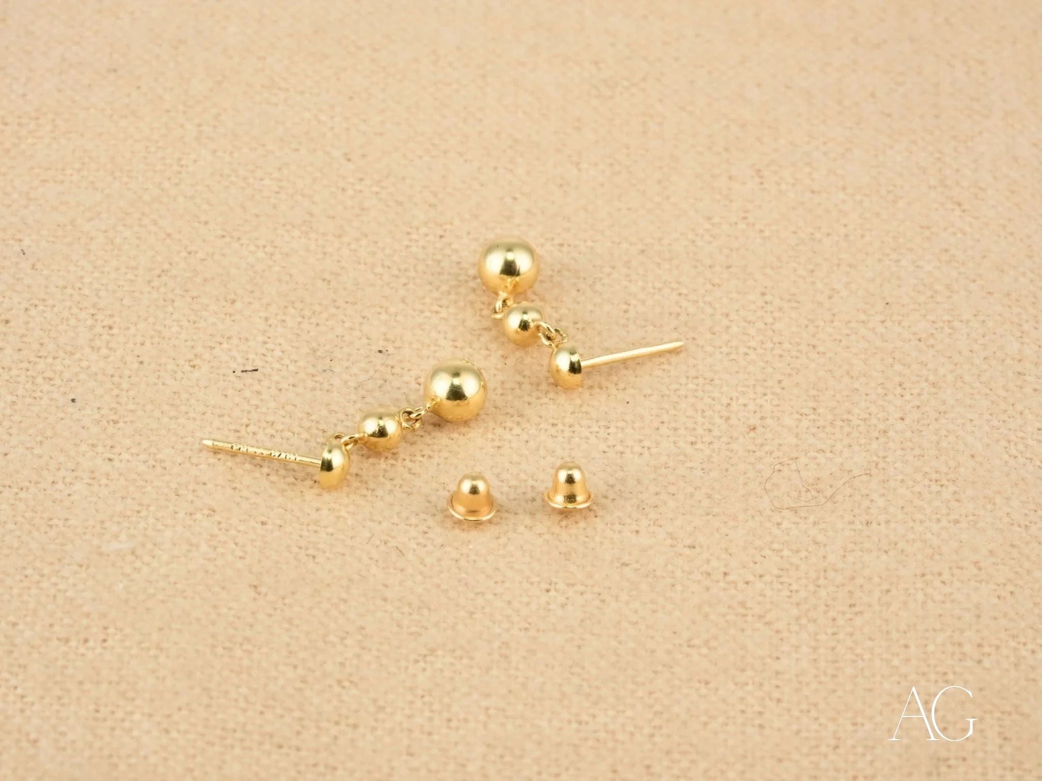 3 Beads Earrings - Elegant & Minimalist Dainty Jewelry for Women | Perfect for Everyday Wear, Office & Special Occasions