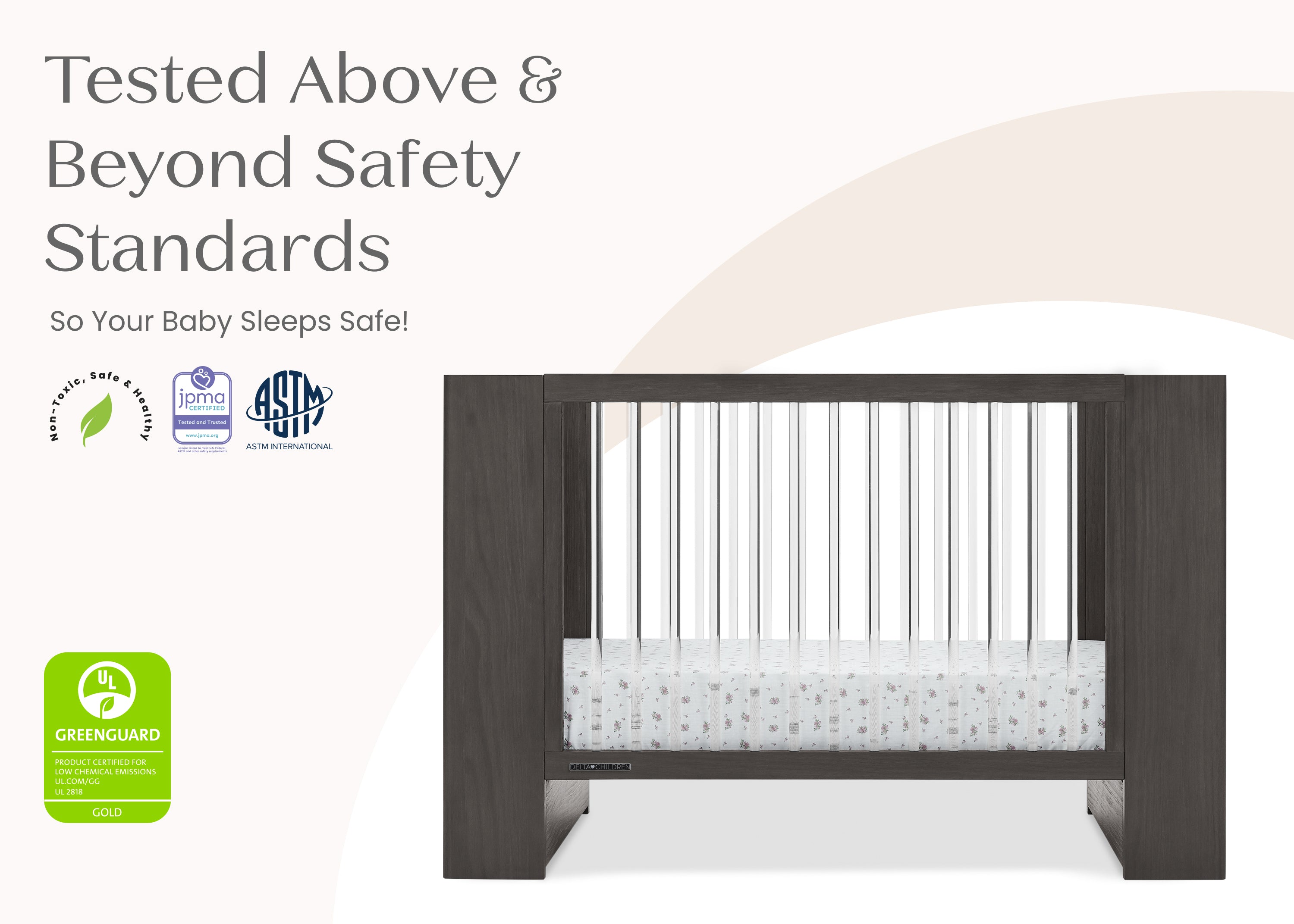 Aerin 4-in-1 Convertible Baby Crib - Toddler Bed, Daybed & Full-Size Bed | Safe & Stylish Nursery Furniture for Newborns to Teens | Perfect for Baby Rooms, Daycare Centers & Guest Bedrooms