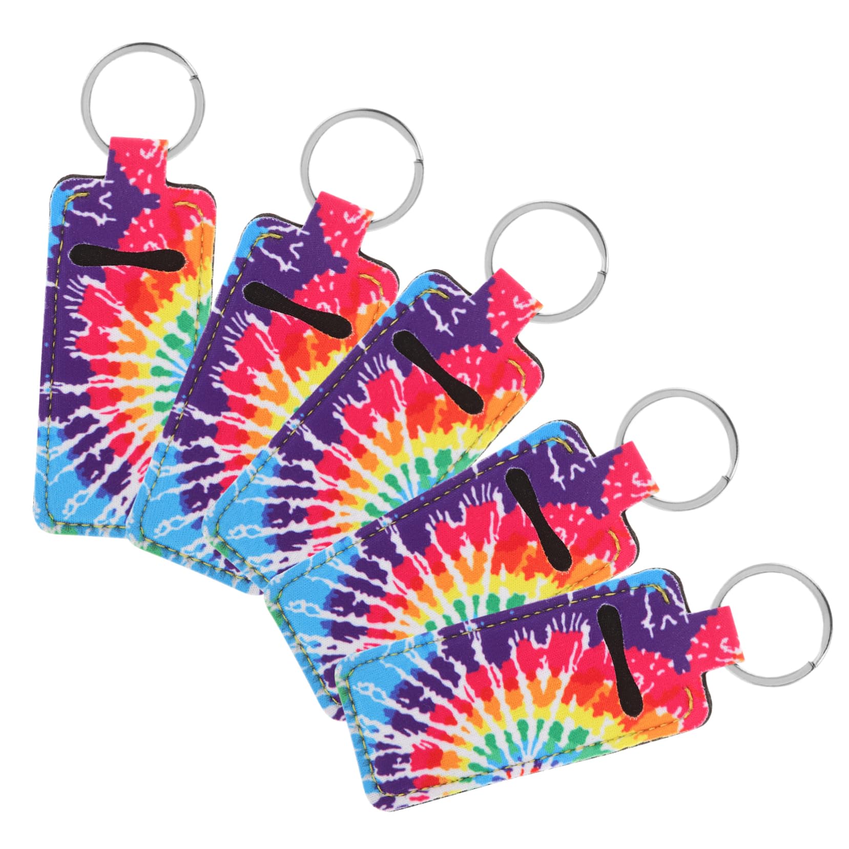 10 Pcs Square Keychain Lip Gloss Holder - Floating Key Rings for Boats, Portable Lipstick Organizer, Travel Chopstick Holder & Neoprene Keychain - Perfect for Makeup, Boating & Outdoor Activities