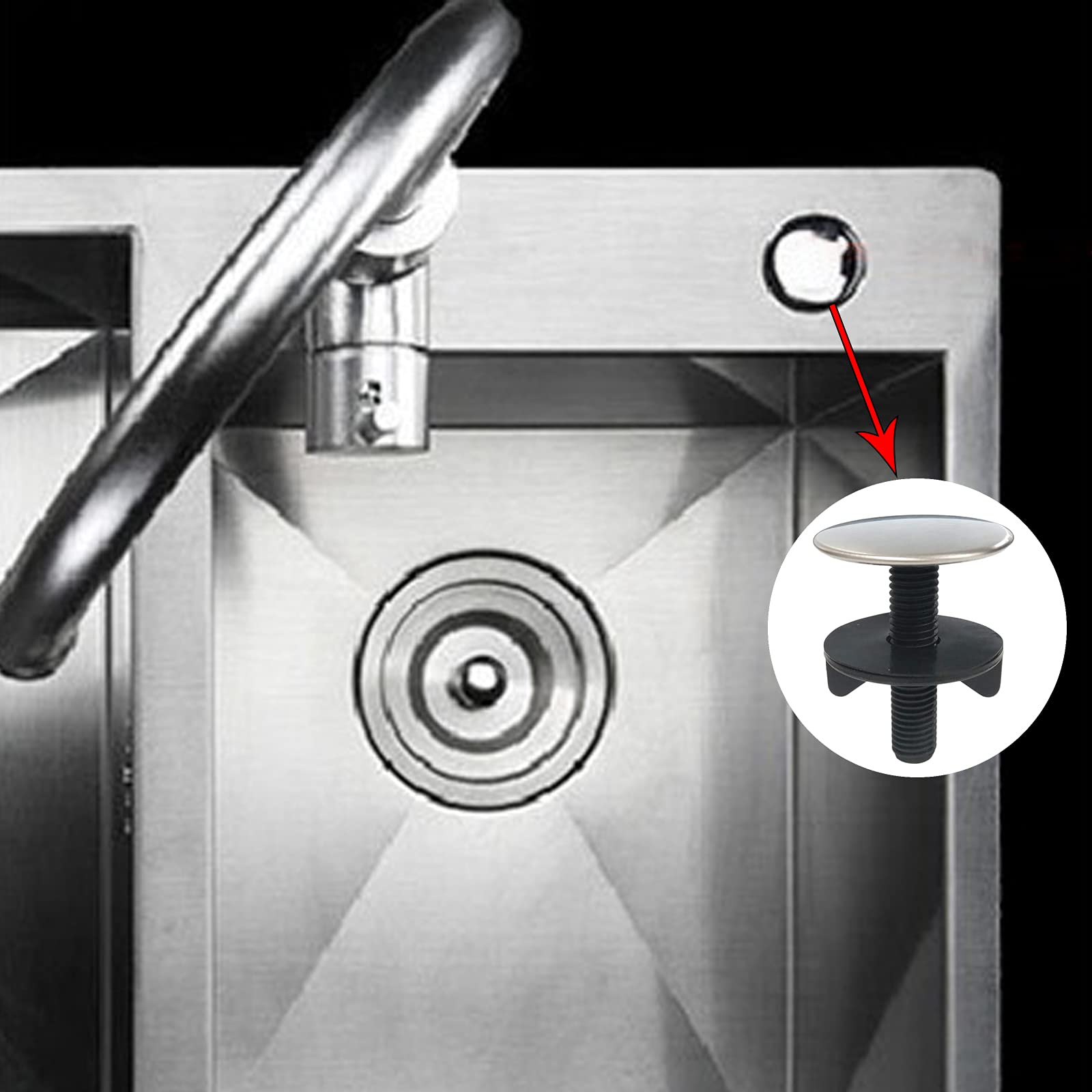 2 Pack Brushed Stainless Steel Sink Hole Covers - Durable Kitchen Faucet Hole Plugs for Countertop Protection - Perfect for Bathroom, RV & Outdoor Kitchen Sink Maintenance