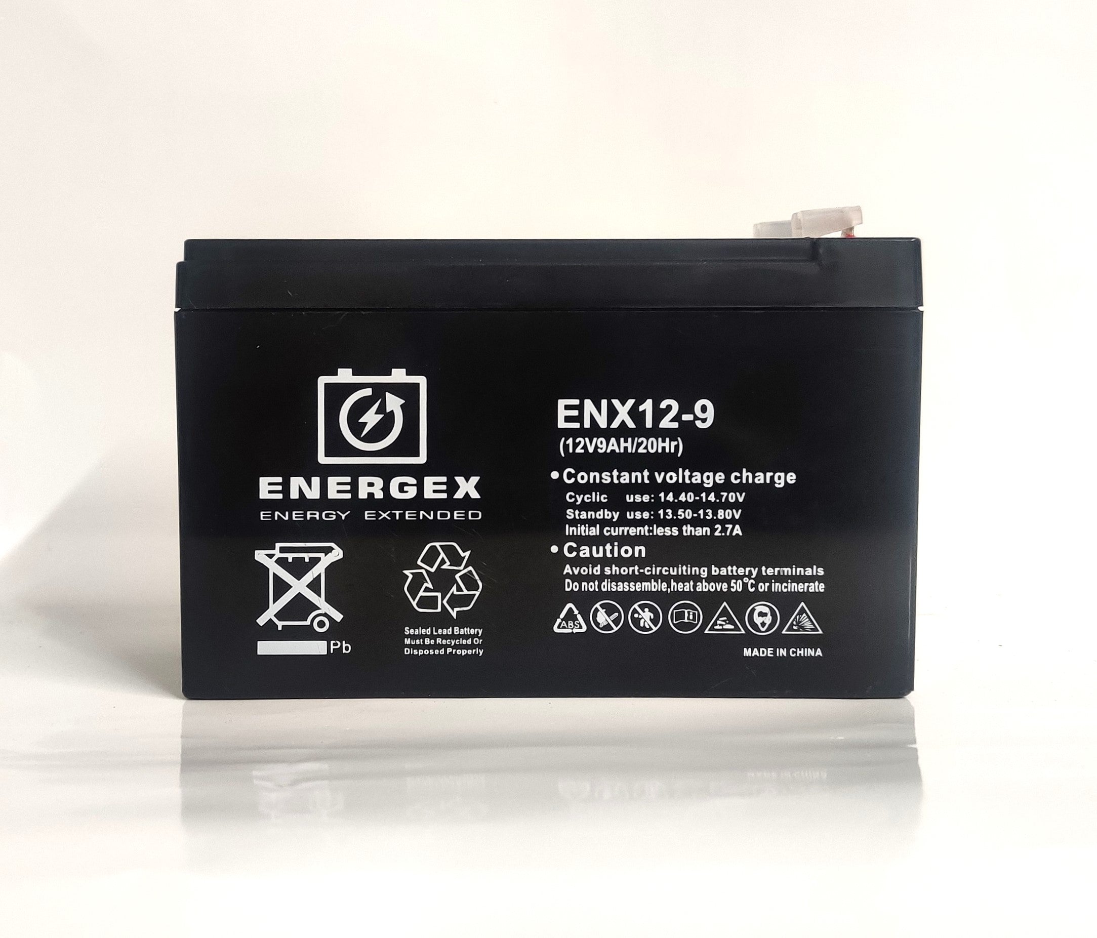 Energex SLA 12V 9Ah Rechargeable Battery - Backup Power for Security Systems, Emergency Lights & UPS Devices