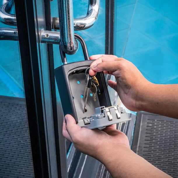 Barska CB13797 Key Lock Box - Secure Door Hanger & Wall Mount Combination Safe for Home, Office, and Outdoor Use