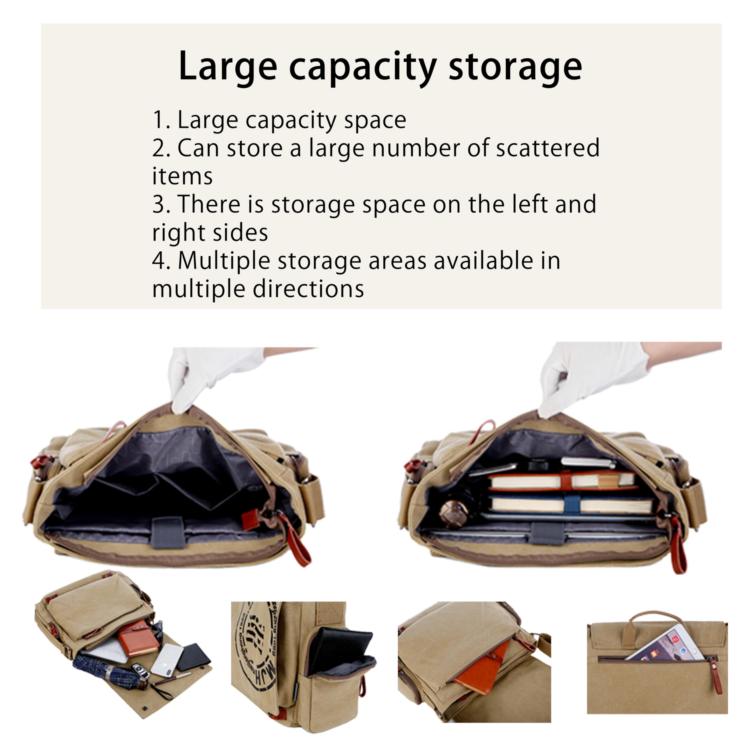 Stylish Canvas Messenger Bag for Men - Durable Travel Shoulder Bag with 13.5