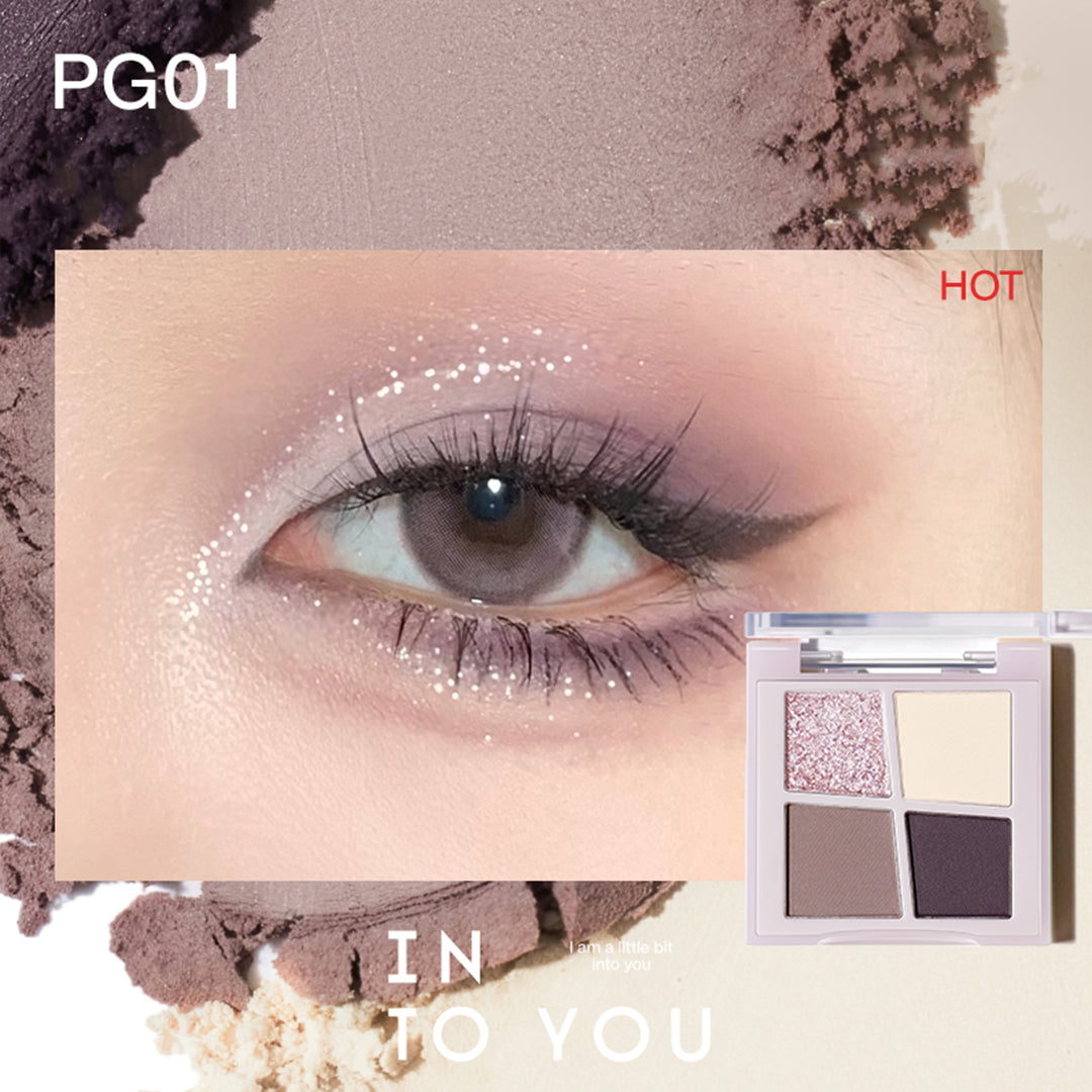 INTO YOU 4-Color Rotating Eyeshadow Palette - Long Lasting, Highly Pigmented Makeup for Day & Night Looks - Perfect for Parties, Dates & Everyday Wear