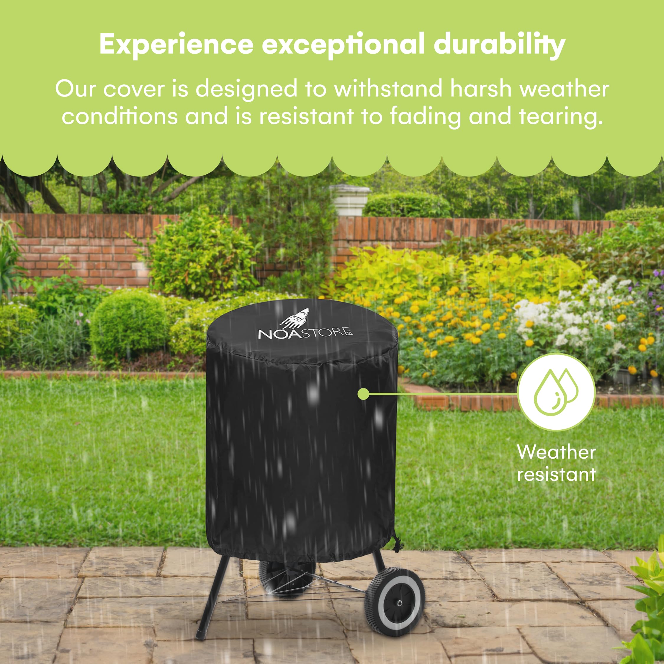 **Noa Store Heavy Duty 18 Inch BBQ Grill Cover - 210D Waterproof Gas Grill Cover for Smokers, Gas Stoves, Griddles & Kettle Grills - Perfect for Outdoor Cooking & Backyard BBQs**