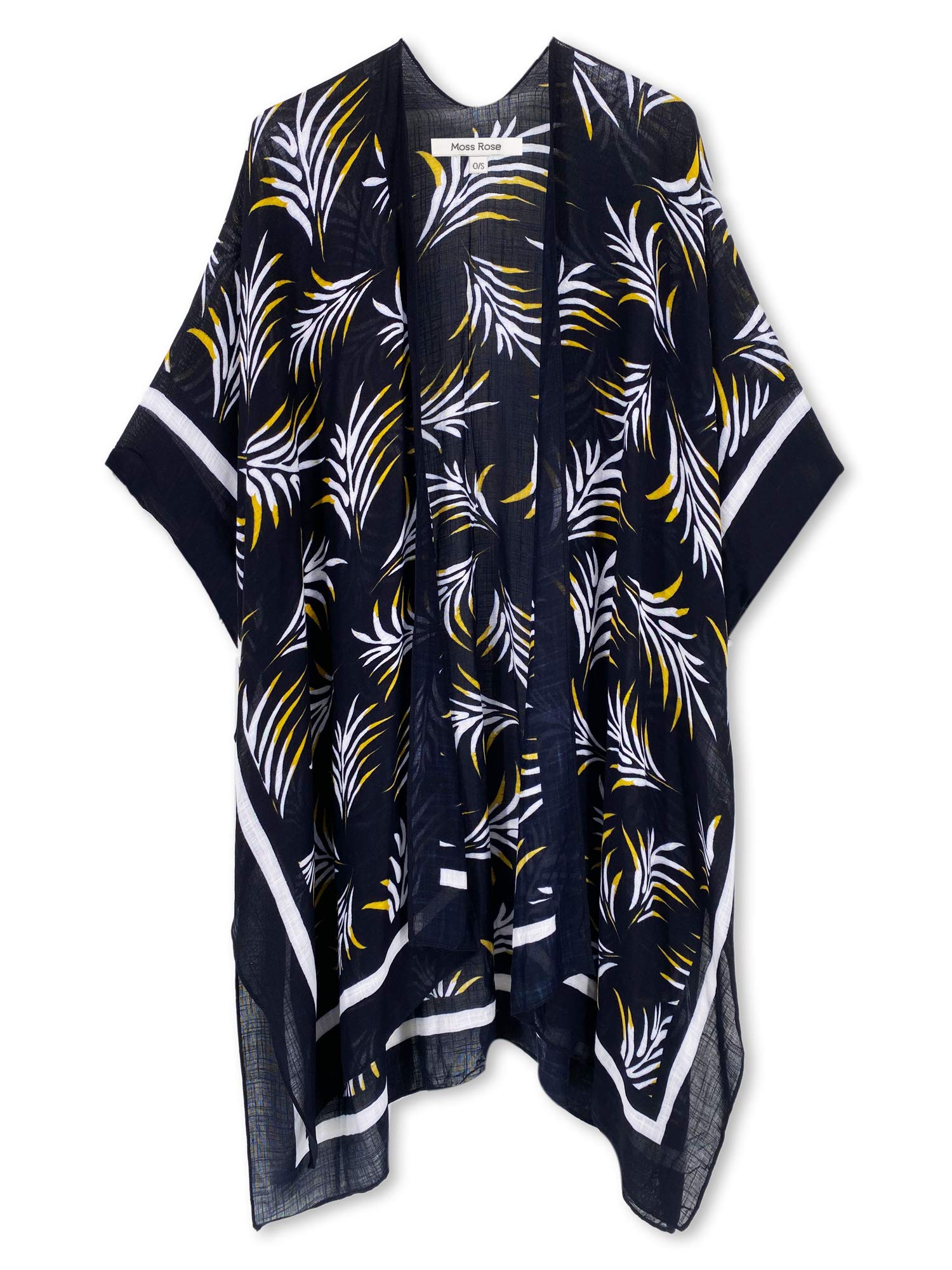 Bohemian Floral Print Women's Beach Cover Up Kimono Cardigan - Lightweight Swimsuit Cover Up for Pool, Beach & Summer Vacation