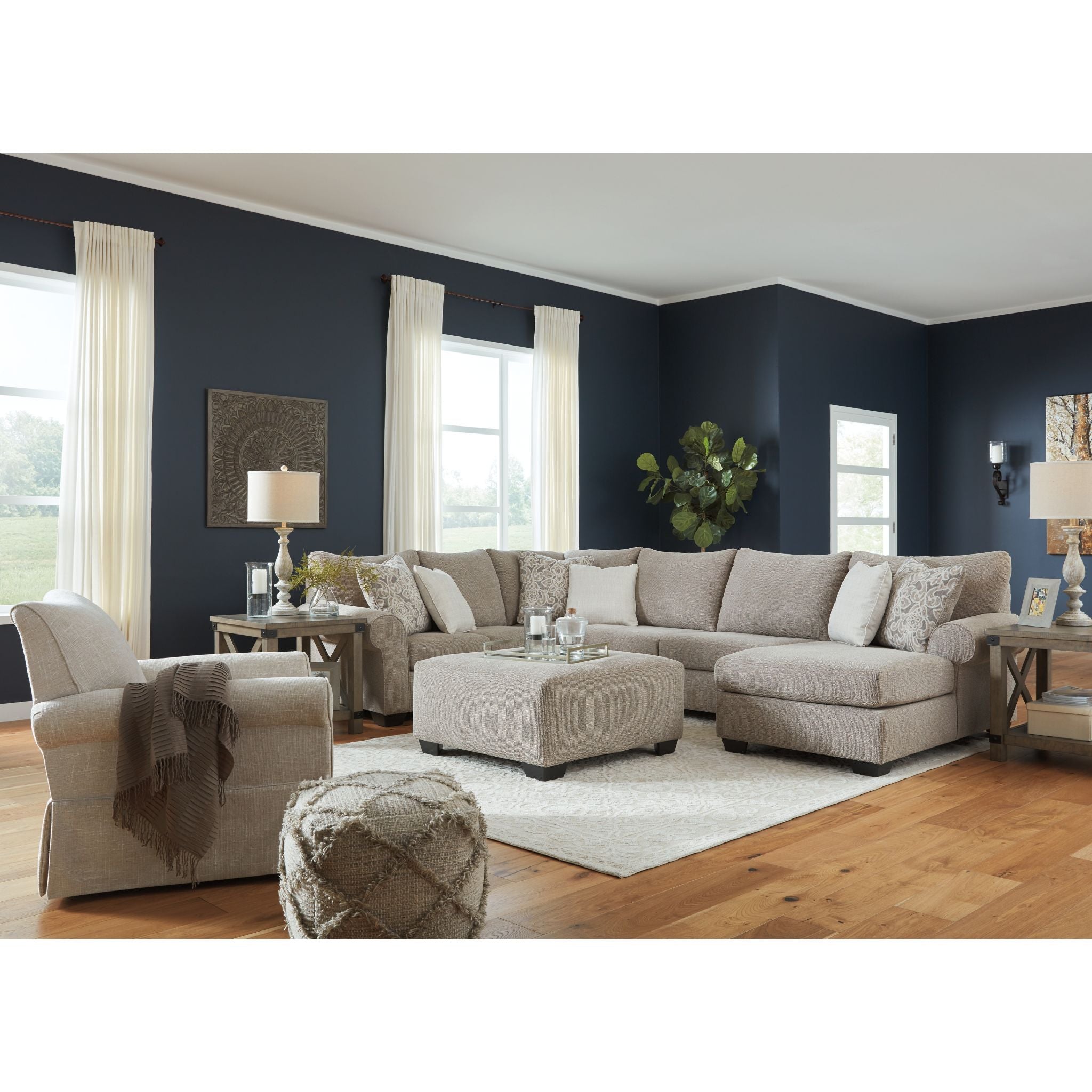 Baranello 3-Piece Sectional Sofa Set - Modern L-Shaped Couch with Chaise Lounge for Living Room, Family Room & Apartment | Comfortable Fabric Upholstery & Sturdy Frame