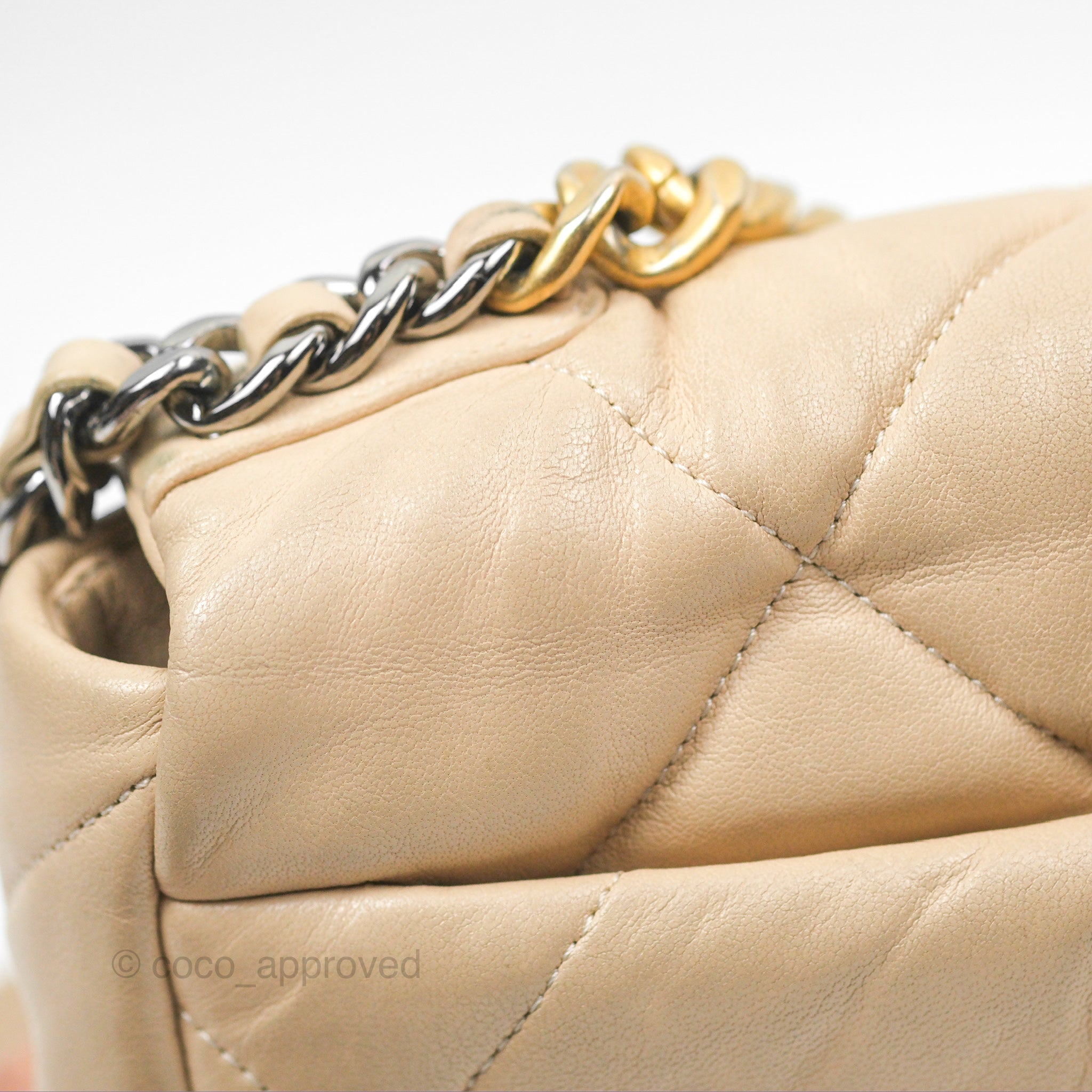 Chanel 19 Small Handbag in Beige Goatskin with Mixed Hardware - Luxury Crossbody Bag for Women, Perfect for Date Night & Special Occasions