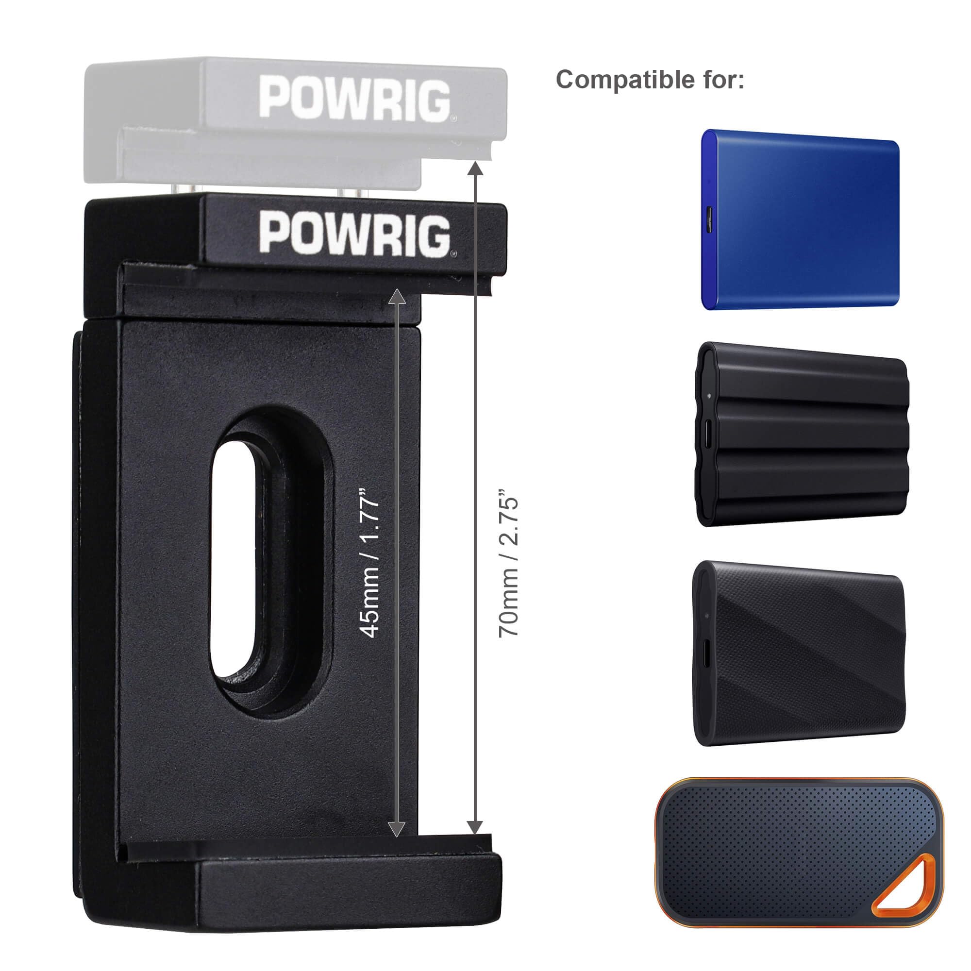 Premium SSD Holder for iPhone 16/15 Pro Max | USB-C SSD Mount with USB-C to USB-C Cable | Compatible with Samsung T9/T7/T5 External SSD | Perfect for 4K Video Shooting & Mobile Photography