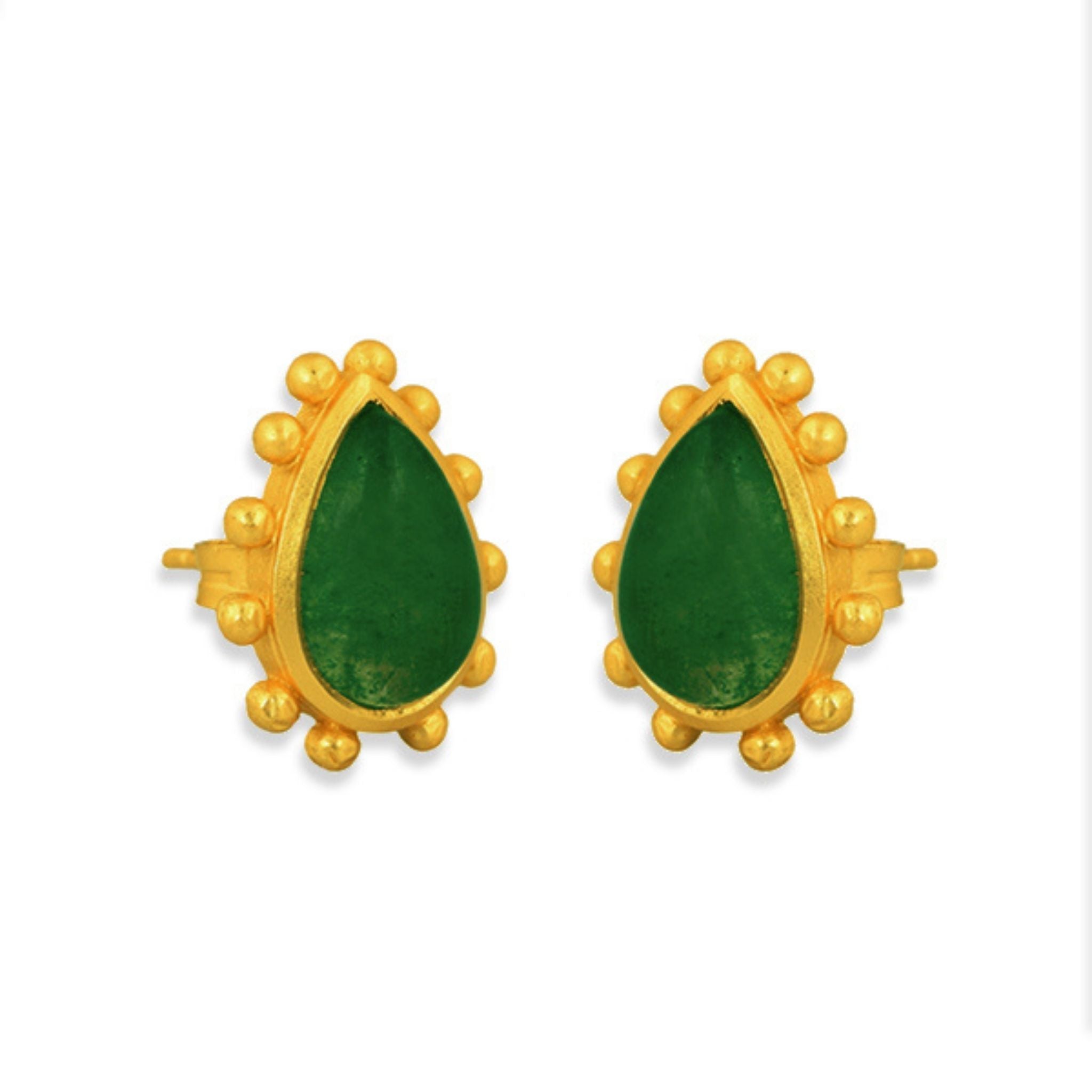 Green Strawberry Quartz Starburst Stud Earrings | Dainty & Elegant Jewelry for Women | Perfect for Everyday Wear, Parties & Gifts