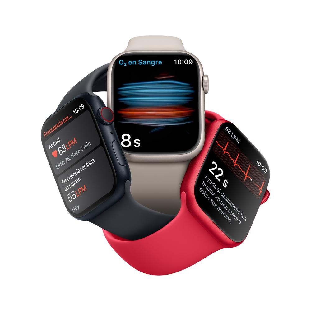 Apple Watch Series 8 (GPS + Cellular) 45mm Aluminum Case in Starlight with White Starlight Sport Band - Perfect for Fitness Tracking, Workouts & Everyday Wear