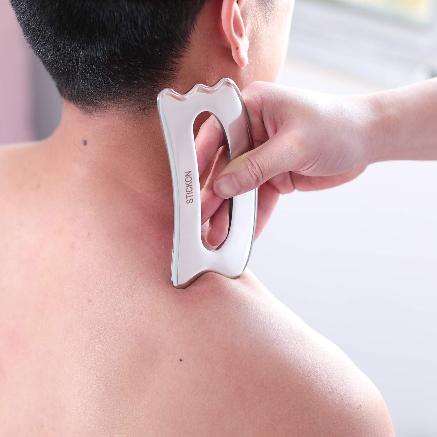 STICKON Stainless Steel Gua Sha Scraping Massage Tool - Professional IASTM Therapy Instrument for Soft Tissue Mobilization & Muscle Recovery | Perfect for Facial Massage, Body Therapy & Pain Relief (STICKON-05)