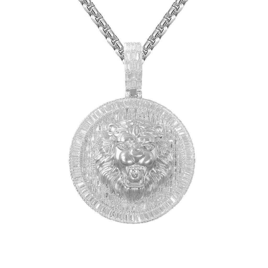 3D Lion Roaring Medallion Pendant - Custom Hip Hop Jewelry for Men - Perfect for Rappers, Streetwear & Urban Fashion Accessories