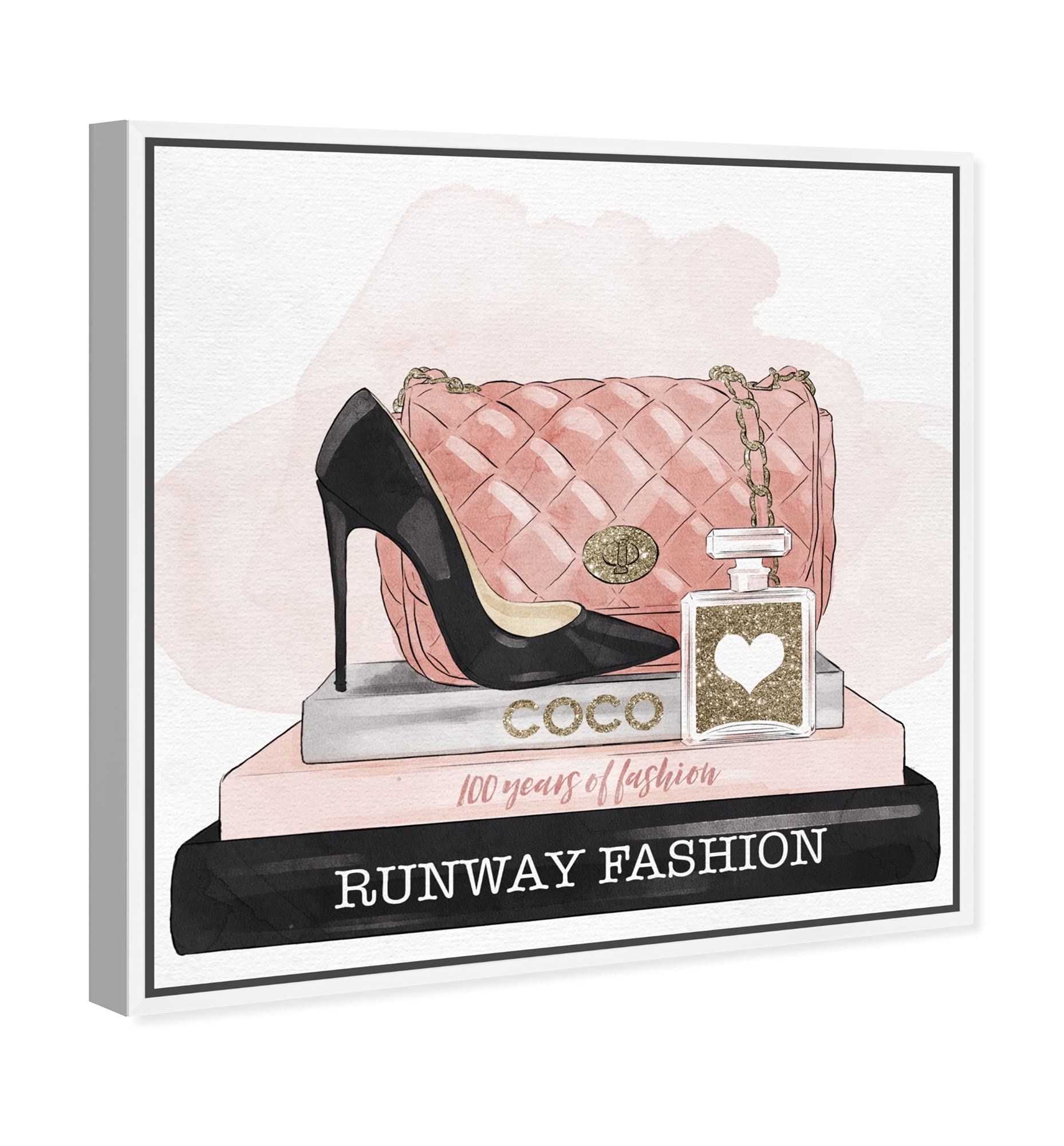 Oliver Gal Artist Co. Fashion Glam Wall Art - Gold Glitter Framed Canvas Prints for Home & Office Decor | Perfect for Living Room, Bedroom, or Gift