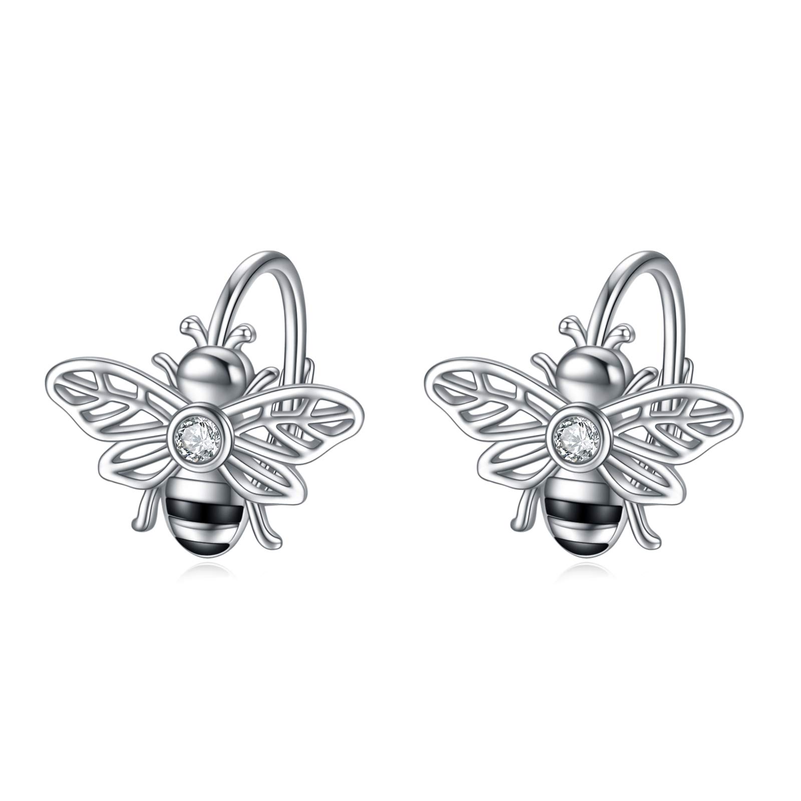 Sterling Silver Leverback Dangle Earrings for Women - Bee, Elephant, Sunflower, Horse & Sloth Designs | Hoop Earrings Jewelry Gift for Women & Girls | Perfect for Parties, Weddings & Everyday Wear