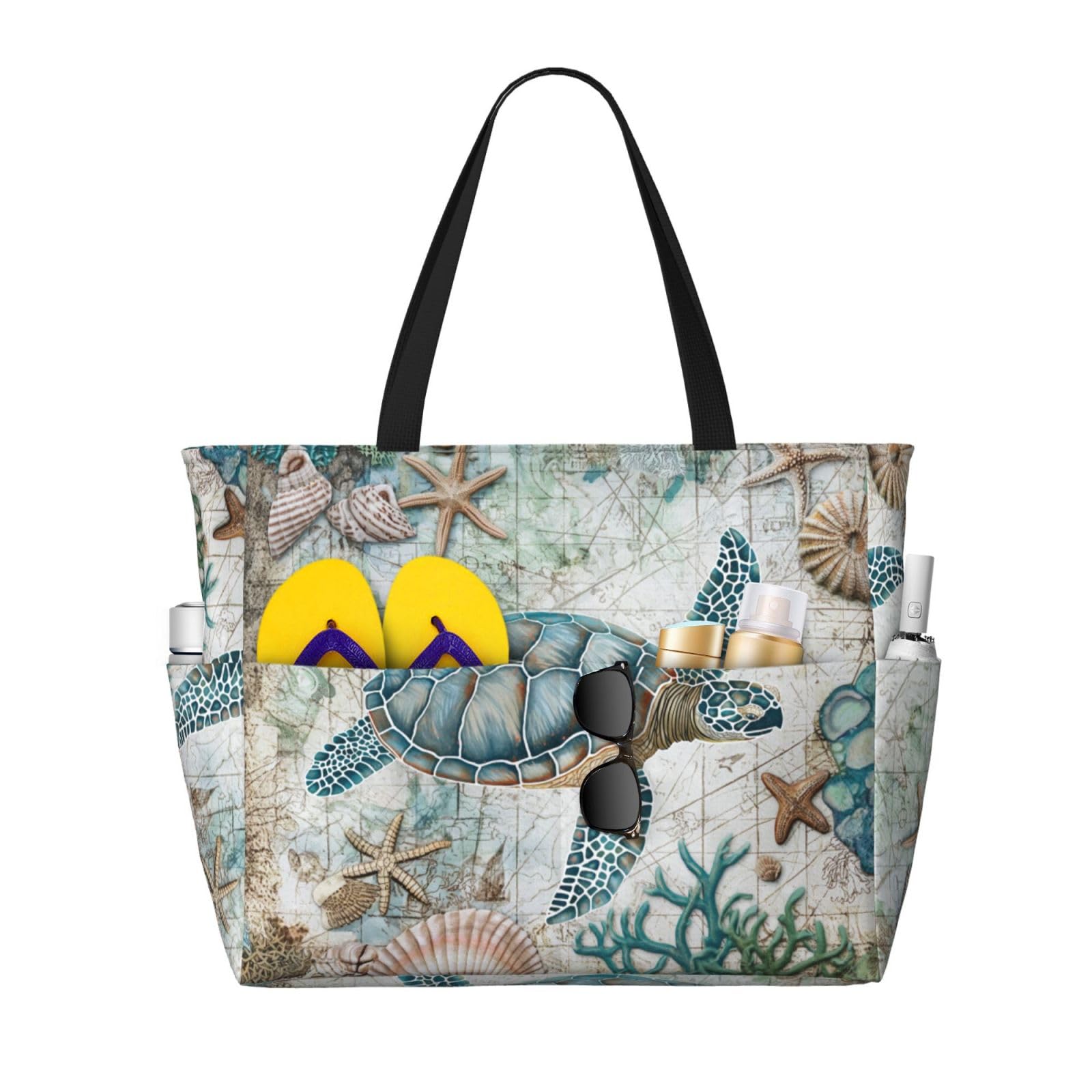 Waterproof & Sandproof Beach Tote Bag for Women - Large Travel Tote with Wet Pocket - Perfect for Beach Vacations, Pool Days & Weekend Getaways