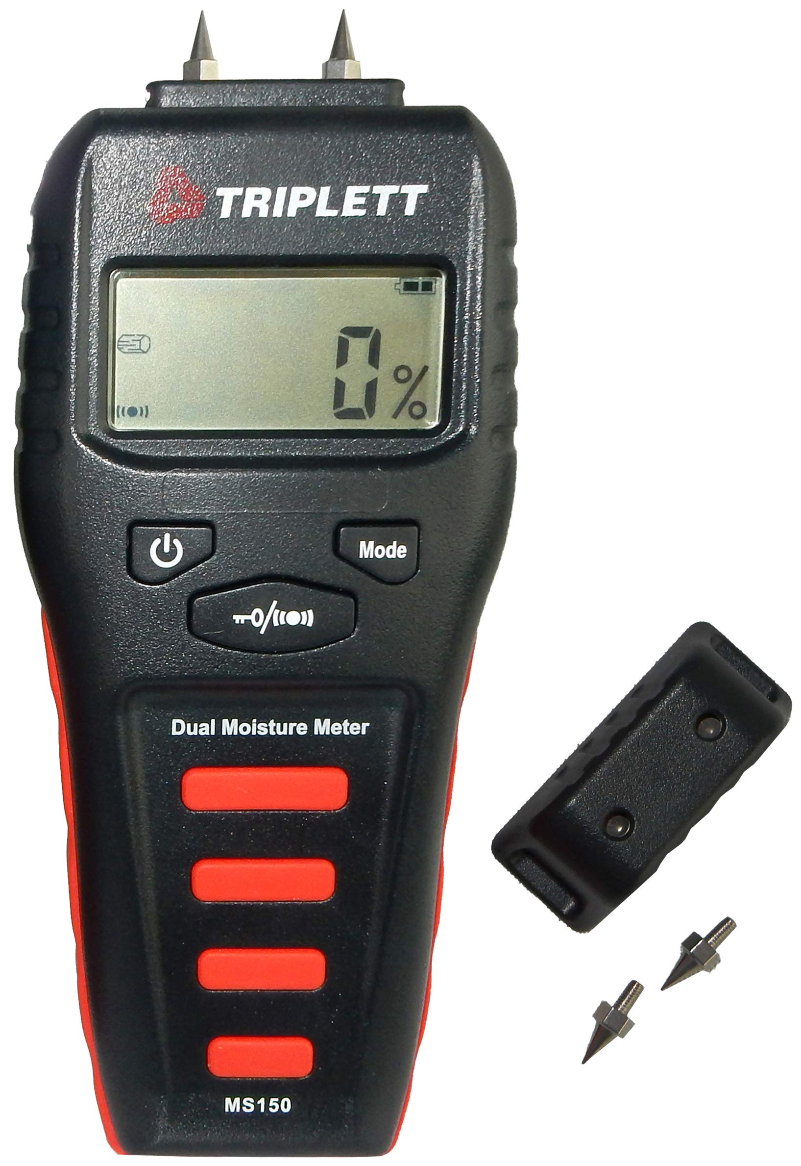 Triplett MS150 Pin/Pinless Moisture Meter for Wood, Drywall, Concrete - Digital Non-Invasive Water Detector with Audible Alert - Perfect for Home Inspection, Flooring Installation & Construction Projects