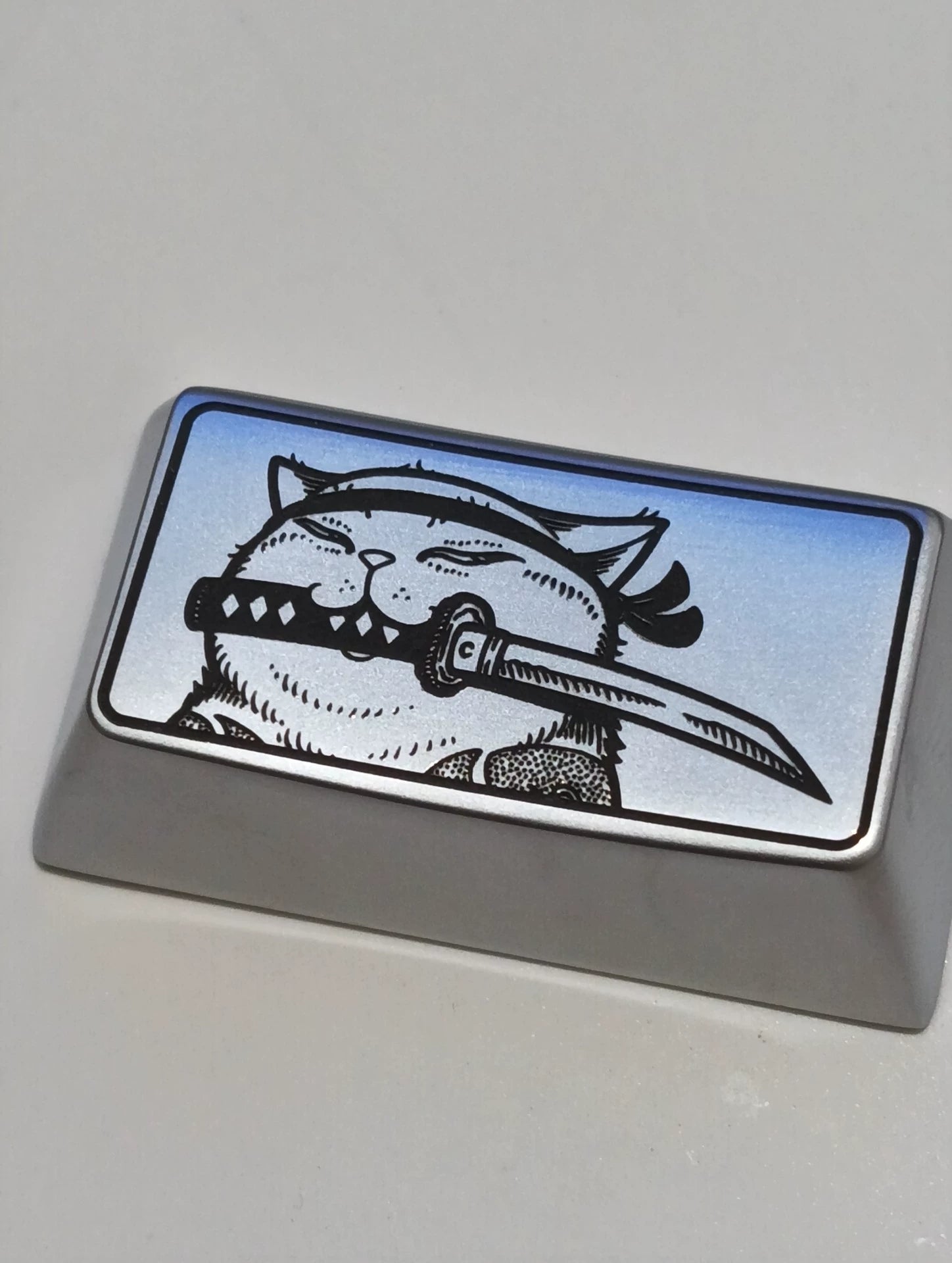 Assassin Cat 1.75U Zinc Alloy Custom Keycap - Durable Metal Cartoon Art Keycap for Mechanical Keyboards | Perfect for Gaming, Typing & Keyboard Customization