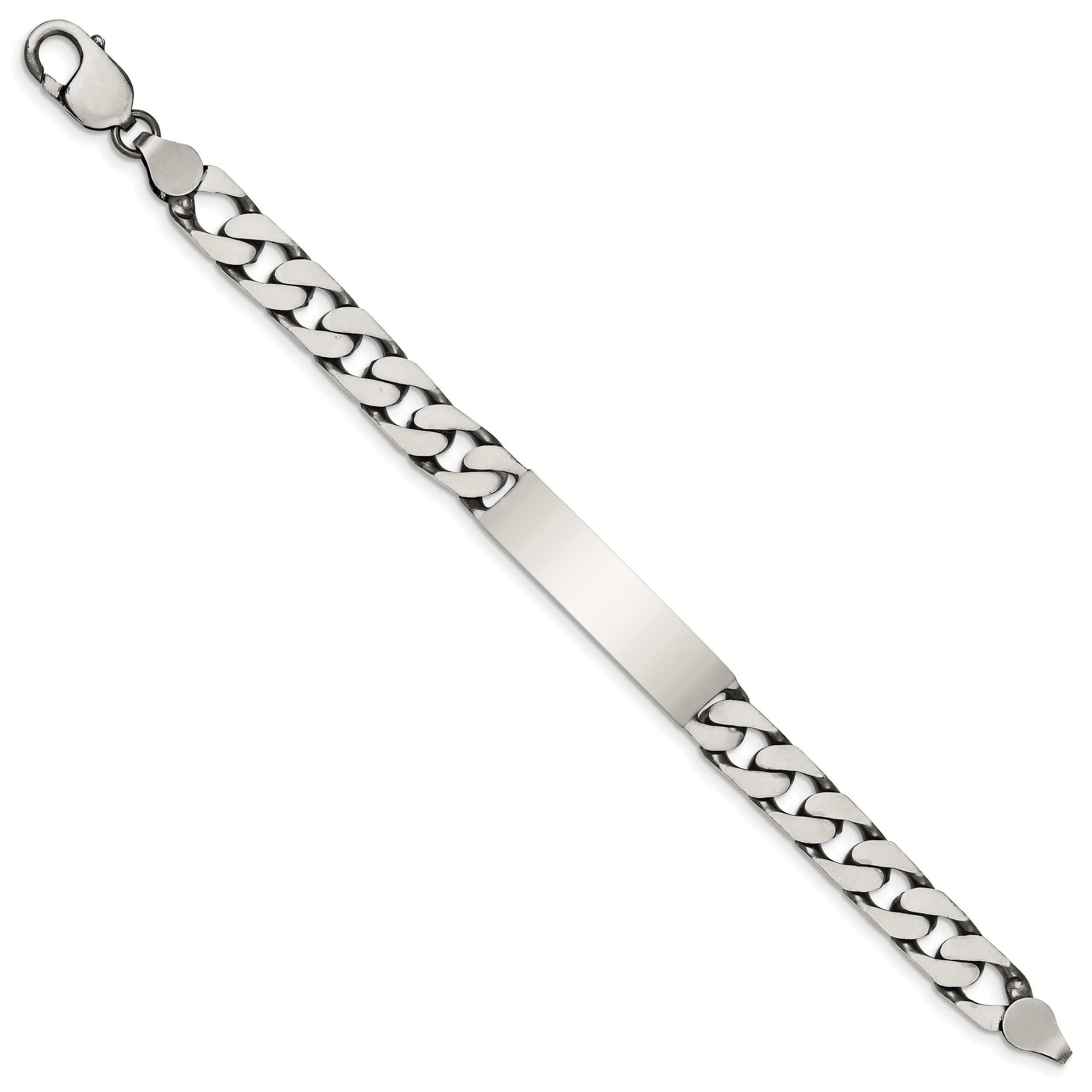 FindingKing Sterling Silver Curb ID Bracelet 8.5