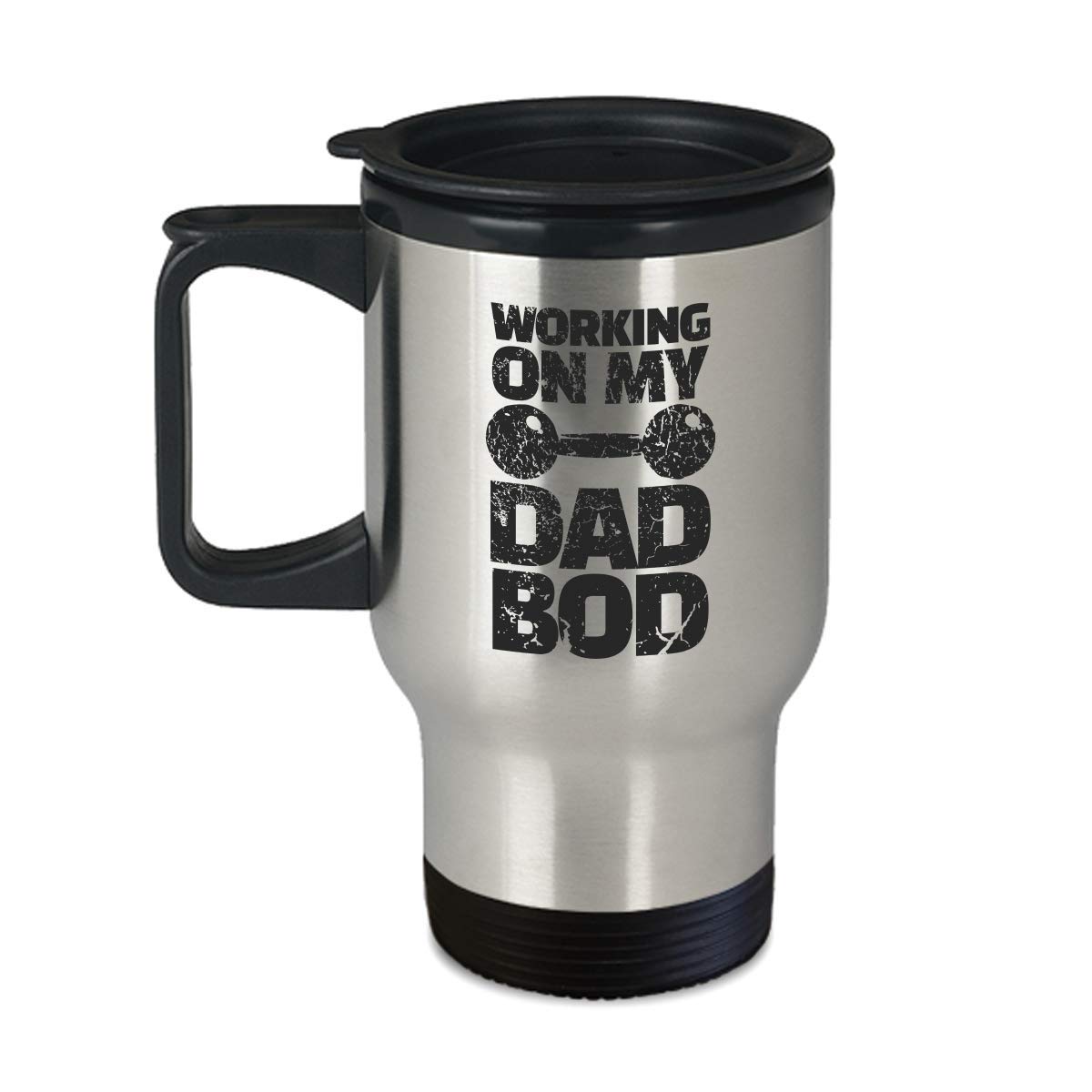 14 oz Insulated Travel Mug - Funny Dad Bod Humor Coffee & Tea Tumbler - Perfect for Gym, Office & Father's Day Gifts