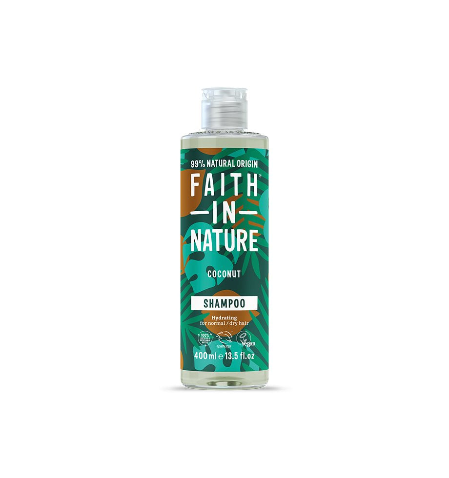 Faith In Nature Hydrating Coconut Shampoo - Natural & Vegan Hair Care for Dry & Damaged Hair - Perfect for Daily Use & Travel