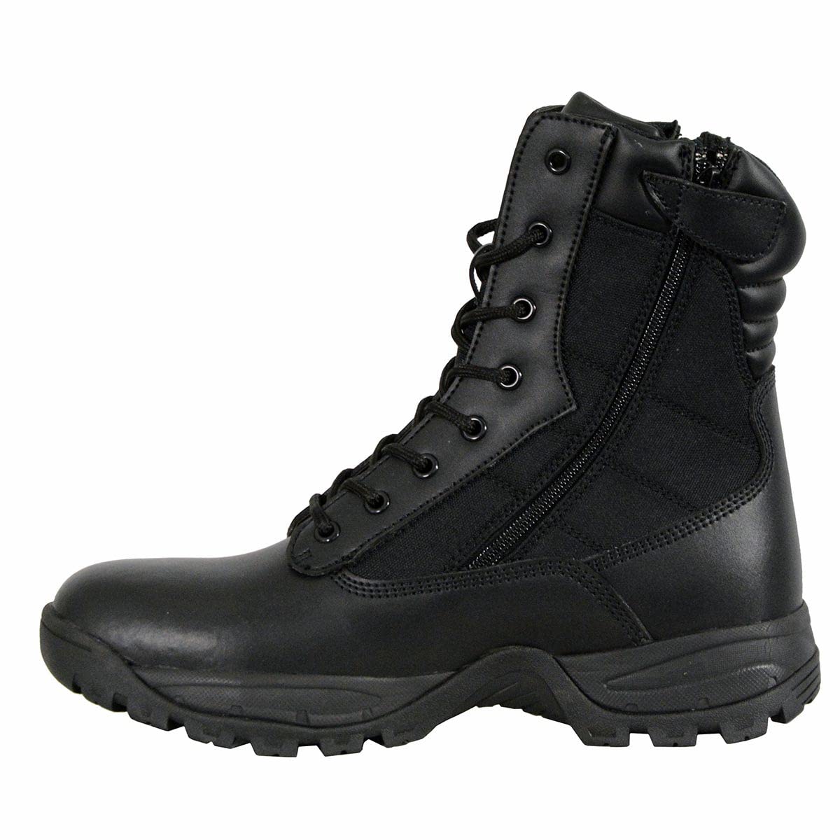 Milwaukee Leather MBM9110 Men's 9-Inch Black Tactical Motorcycle Boots - Side Zipper & Lace-Up Design for Riding Comfort & Safety - Perfect for Adventure Biking & Outdoor Activities