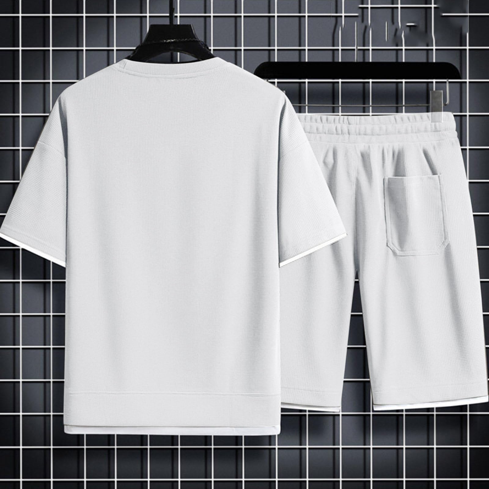 TUQIDEWU Men's Casual Tracksuit Set - Summer Short Sleeve T-Shirt & Shorts 2-Piece Outfit for Gym, Running & Activewear | Breathable Loose Fit Sportswear for Workout & Leisure