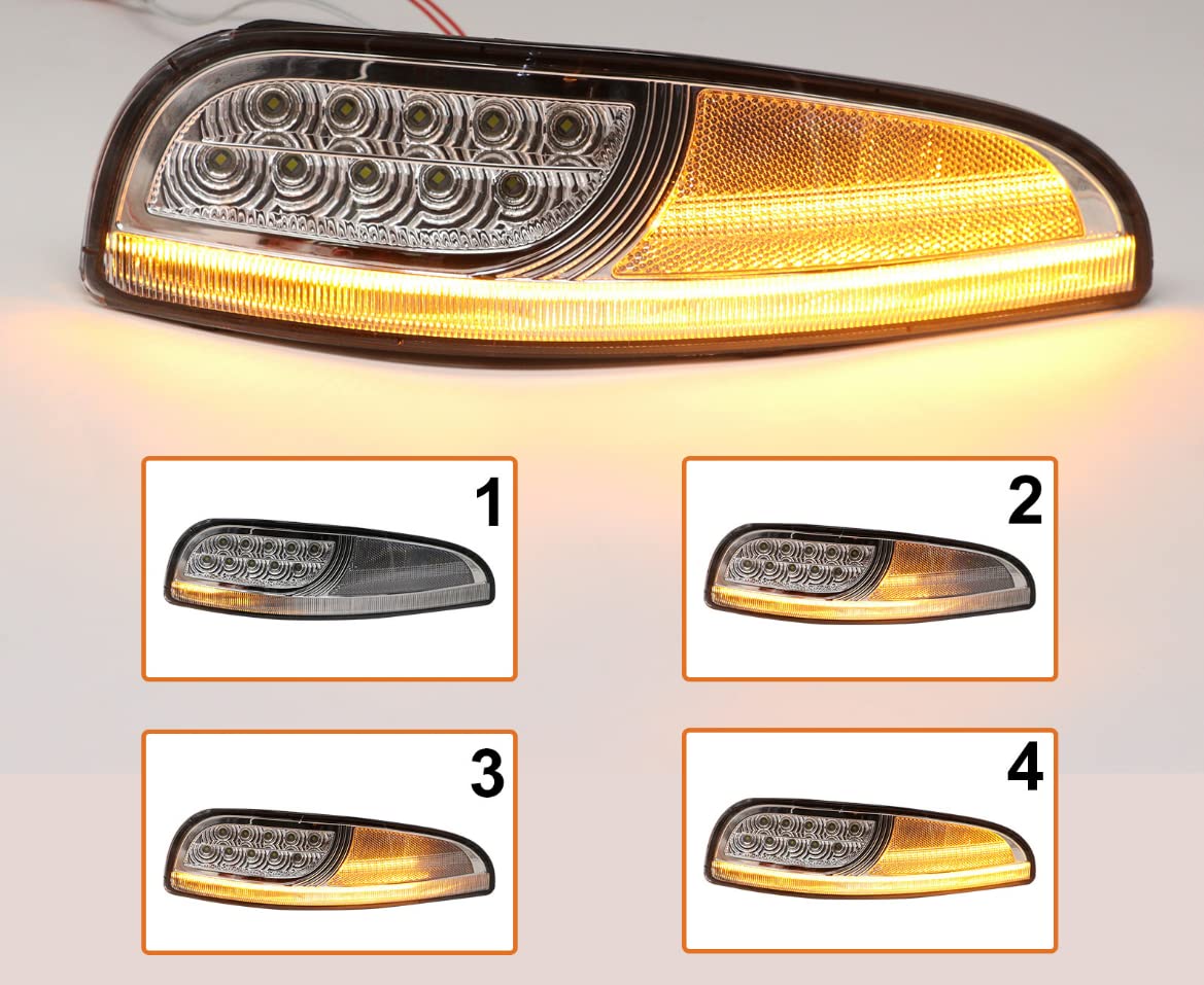 Vette Lights 1997-2004 C5 Corvette Laser LED Front Corner Light Assemblies - Clear Lens - High Performance Upgrade for Enhanced Visibility & Style - Perfect for Night Driving & Car Shows