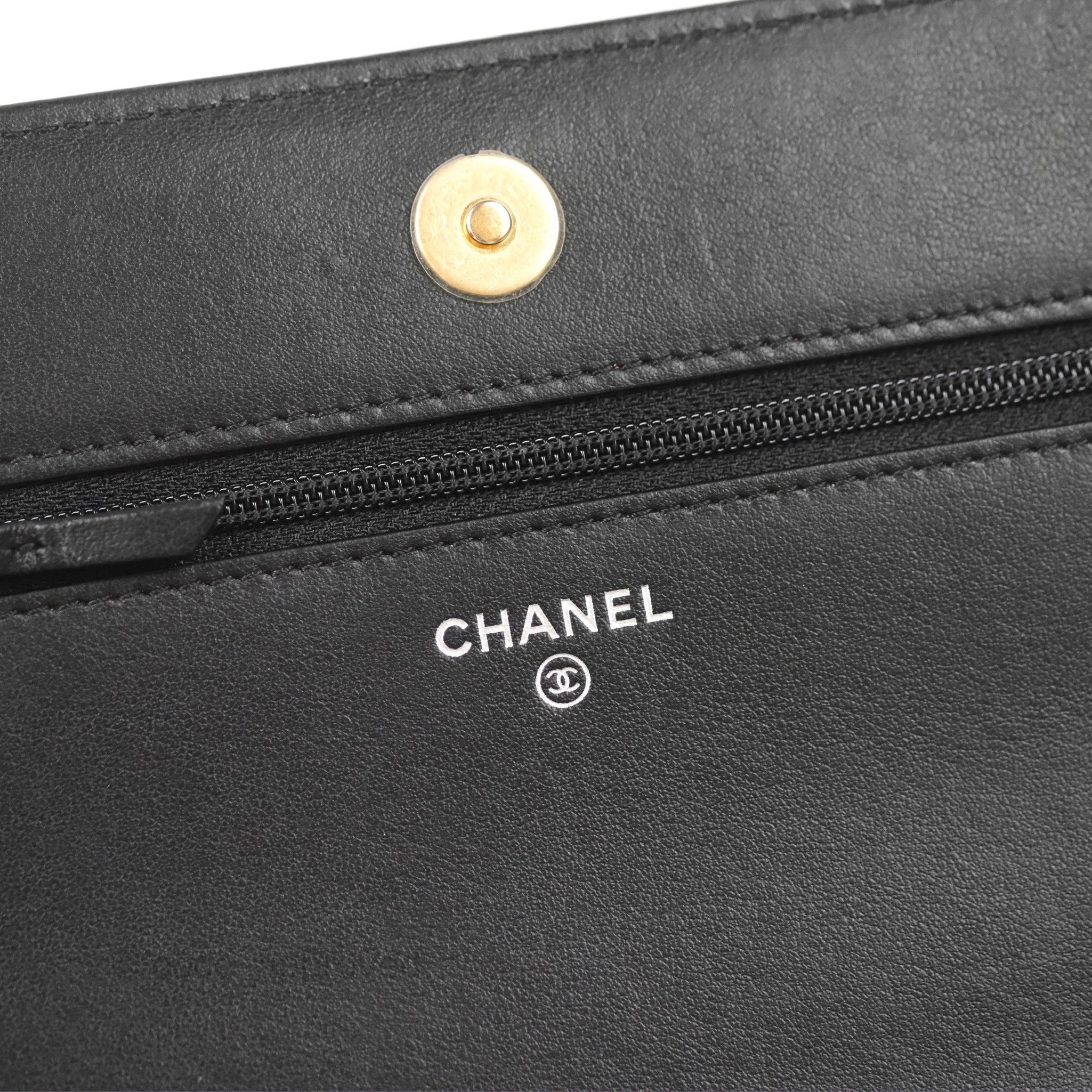 Chanel Chevron Wallet on Chain WOC Black Calfskin Gold Hardware - Luxury Crossbody Bag for Women, Perfect for Evening Events & Daily Use