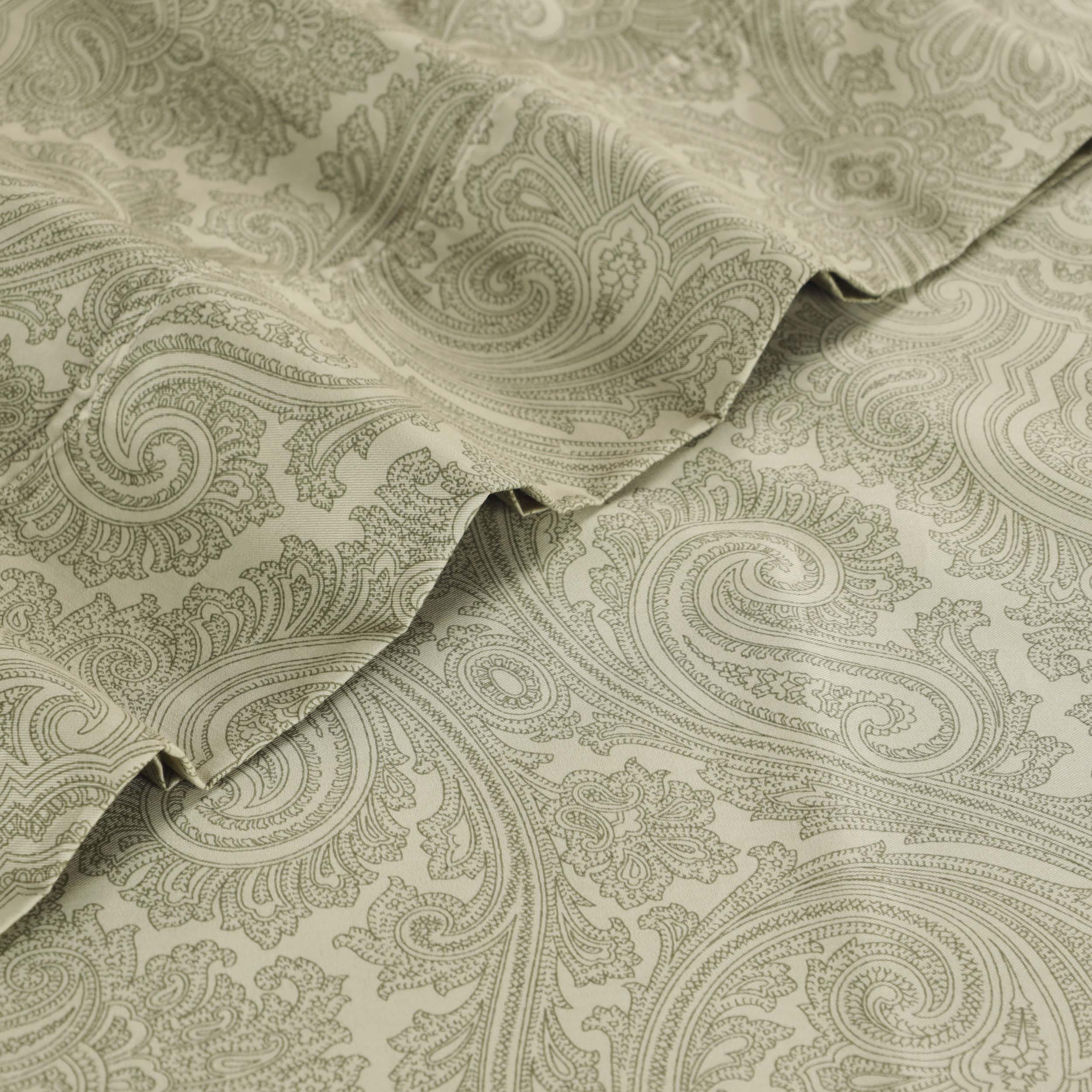 Italian Paisley 600 Thread Count Cotton Blend Deep Pocket Sheet Set - Ultra Soft Bedding for Queen & King Size Beds - Perfect for Luxury Hotels, Guest Rooms & Master Bedrooms
