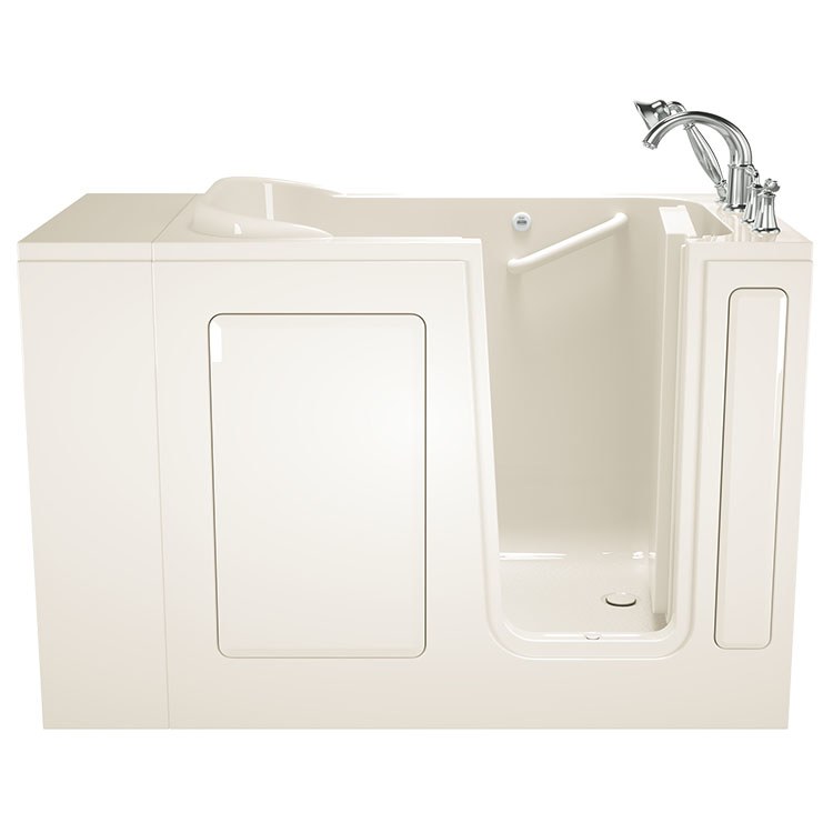 2848 Series 28W x 48L Gelcoat Walk-In Soaking Bathtub with Right Hand Drain & Faucet - Perfect for Small Bathrooms, Spa Relaxation, and Modern Home Renovations