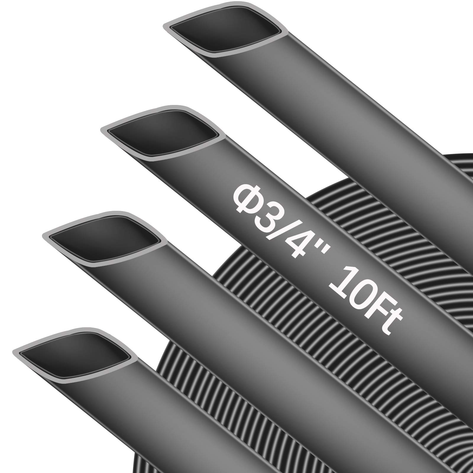 3:1 Adhesive Lined Heat Shrink Tubing - 3/4 Inch Waterproof Marine Grade Shrink Wrap, 10ft Black Electrical Wire Insulation for Boats, Automotive & DIY Electronics - Perfect for Wiring Protection & Cable Management