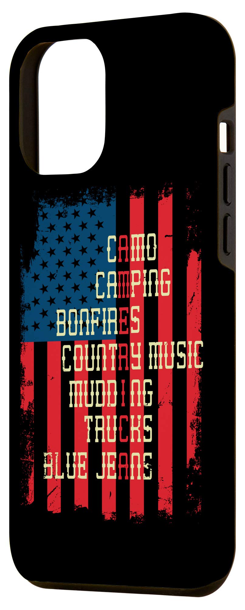 iPhone 12 Pro Max Case - Camouflage Design for Camping, Bonfires & Country Music Lovers | Patriotic American Style | Perfect for Outdoor Adventures & Truck Rides