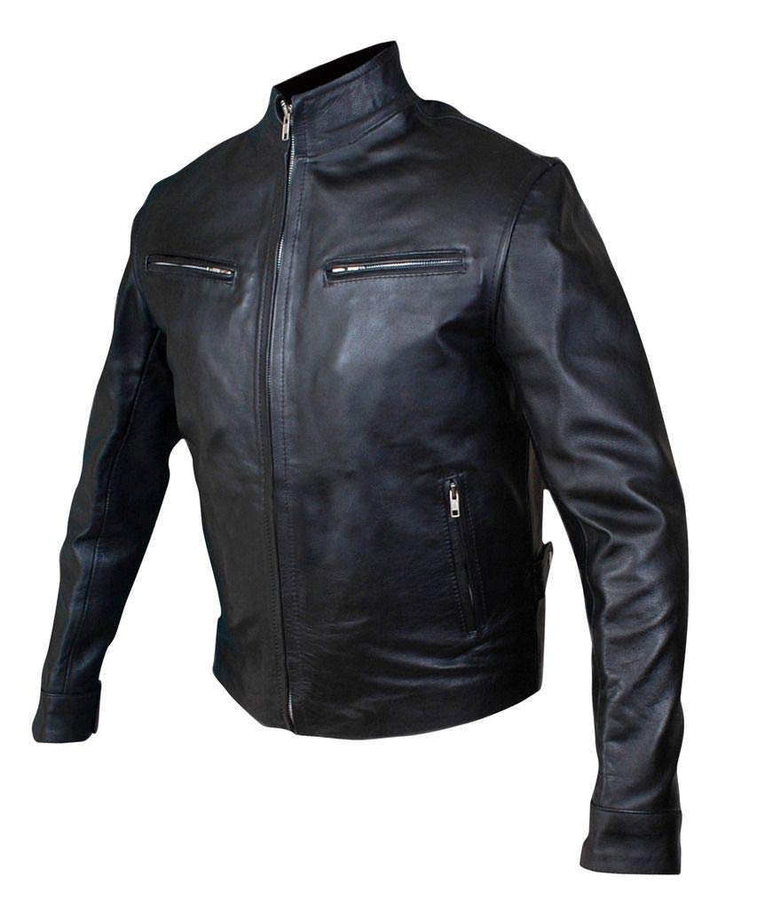 F&H Men's Fast & Furious Vin Diesel Genuine Leather Biker Jacket - Premium Motorcycle Outerwear for Riding & Casual Style