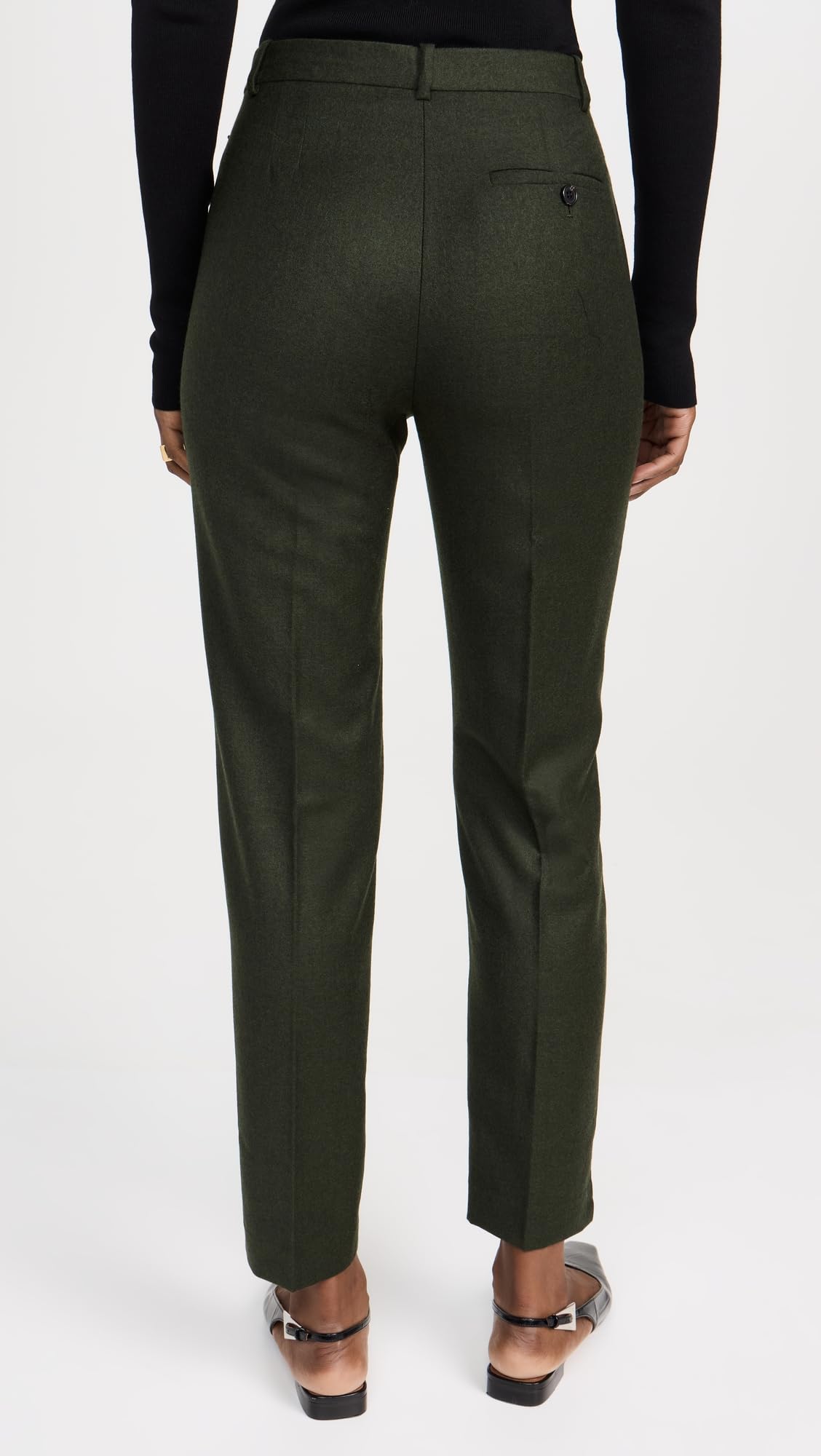 Theory Women's High Waisted Tapered Dress Pants for Work & Office - Professional Slim Fit Trousers with Stretch for Business Casual Outfits