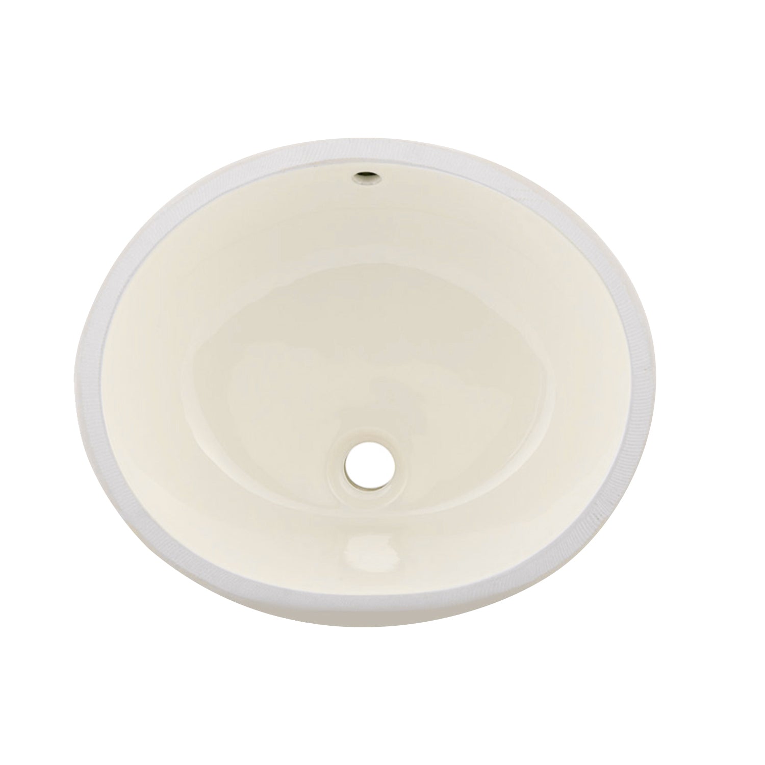 DAX Ceramic Oval Single Bowl Undermount Bathroom Sink - Ivory Finish, 19.5 x 16 x 8 Inches (BSN 201) - Perfect for Modern Vanities & Powder Rooms