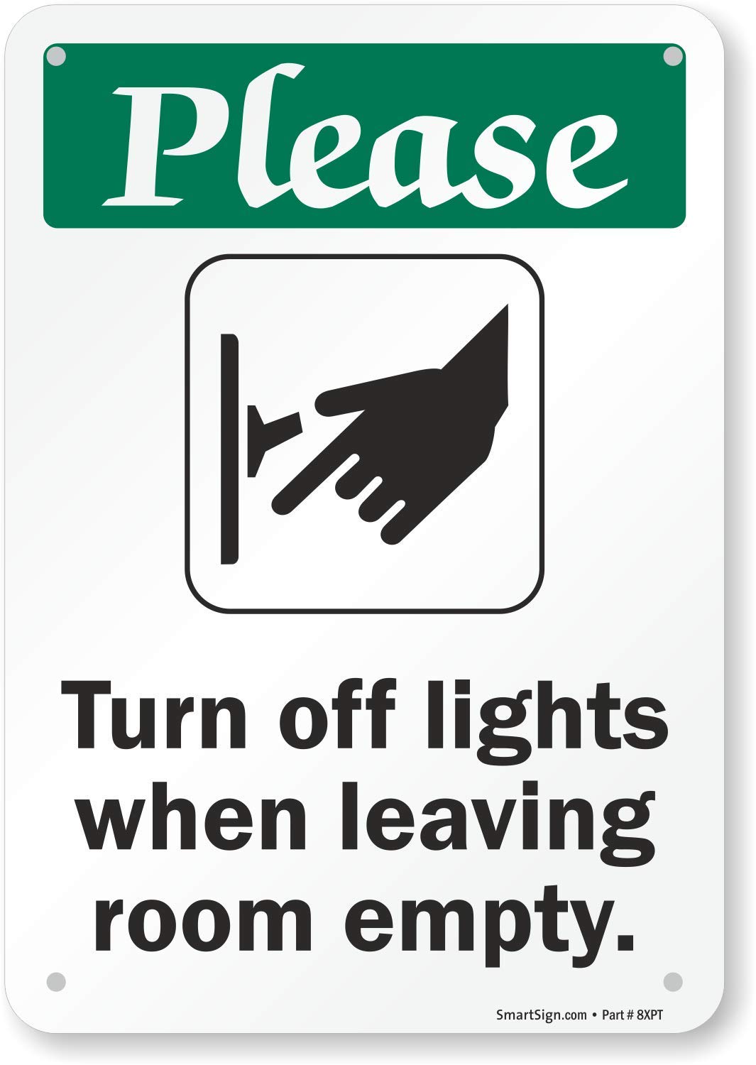 SmartSign 'Please Turn Off Lights When Leaving Room Empty' Sign | 7